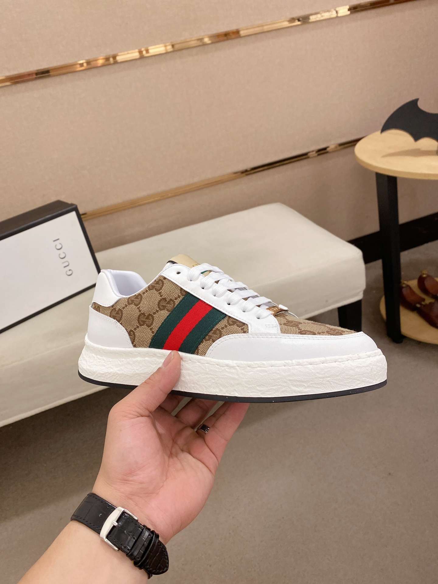 Gucci Men's GG Canvas Ace Sneakers, Size 38-44 - Italian Leather 5 i1742626756580 8150 0 3