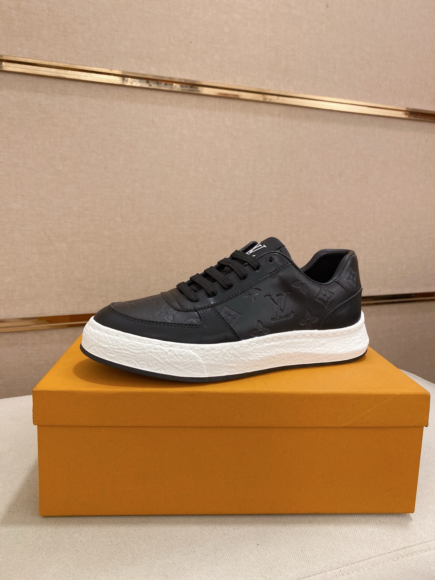 Louis Vuitton Black Leather Monogram Embossed Low-Top Sneakers Size 38-44 2 i1742626820725 5480 0 0
