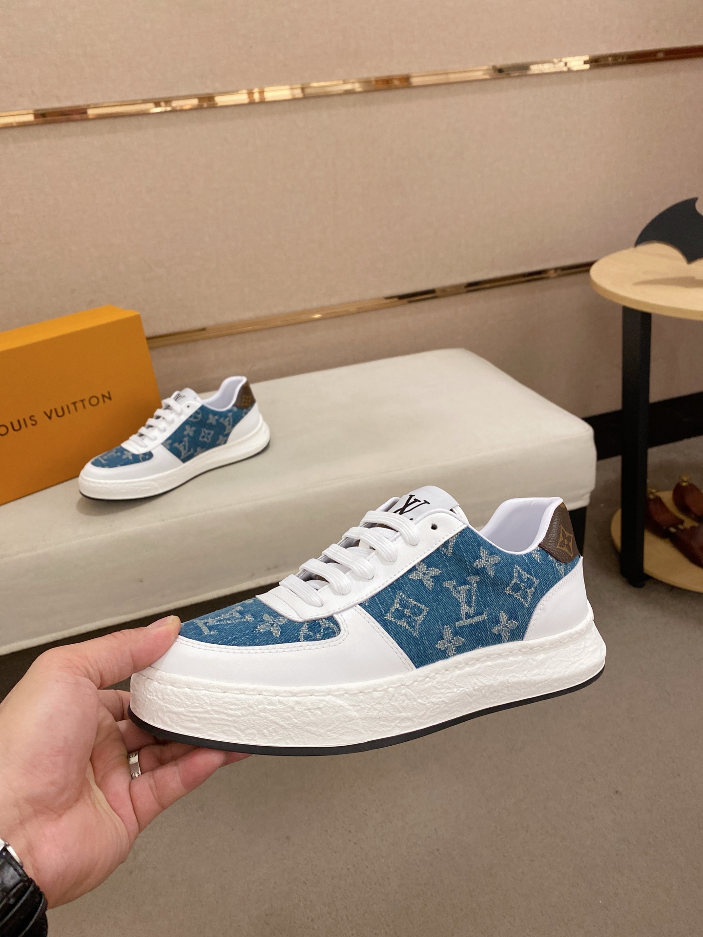 Louis Vuitton Denim and Leather Casual Sneakers - Sizes 38-44 4 i1742626935046 4681 0 2