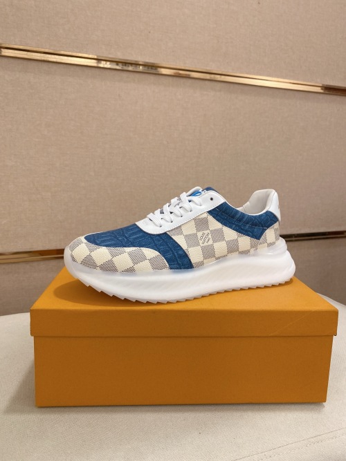 Louis Vuitton Men's Run Away Pulse Sneaker Blue LV Monogram Size 38-44 14 Louis Vuitton Men's Run Away Pulse Sneaker Blue LV Monogram Size 38-44
