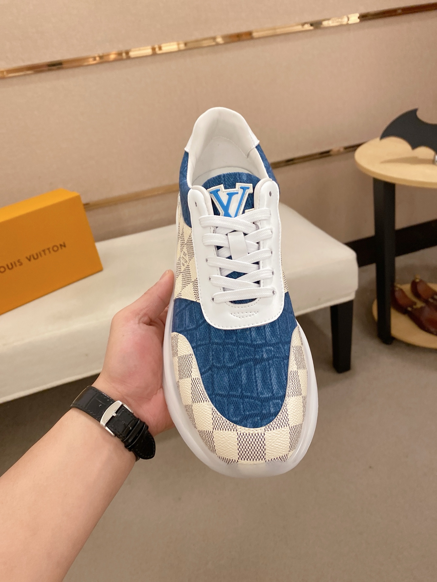 Louis Vuitton Men's Run Away Pulse Sneaker Blue LV Monogram Size 38-44 3 i1742627250555 8376 0 1