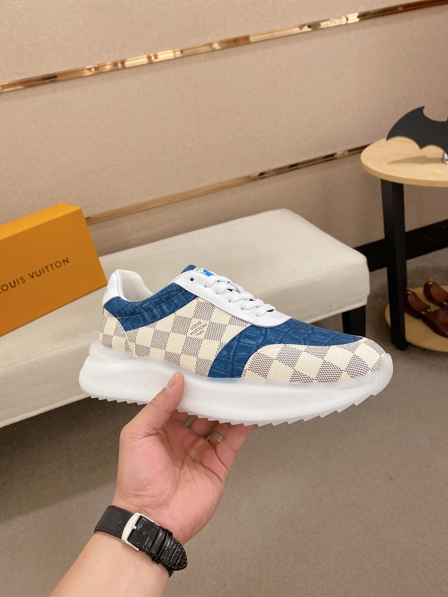 Louis Vuitton Men's Run Away Pulse Sneaker Blue LV Monogram Size 38-44 5 i1742627250638 9176 0 3