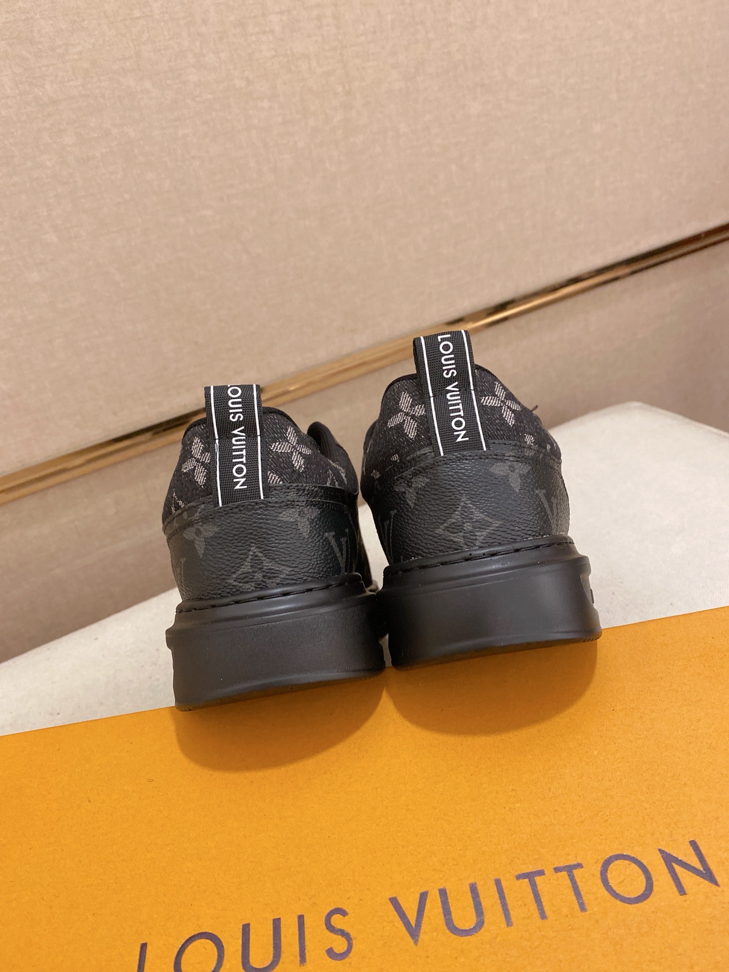 Louis Vuitton Men's Black Leather Sneakers with Monogram, Size 38-44 9 i1742627295416 4948 0 7