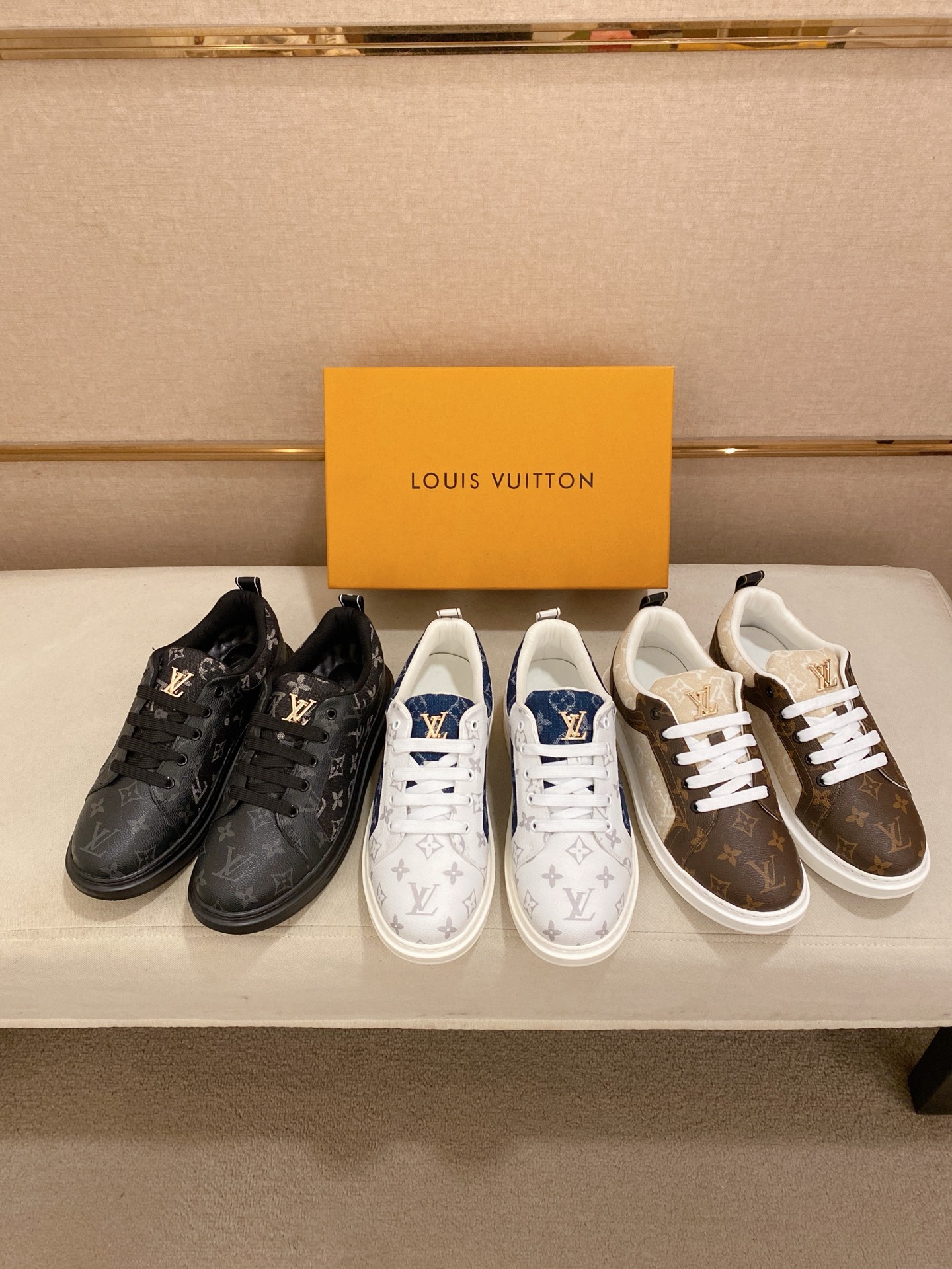 Louis Vuitton Men's Black Leather Sneakers with Monogram, Size 38-44 11 i1742627295495 6574 0 9