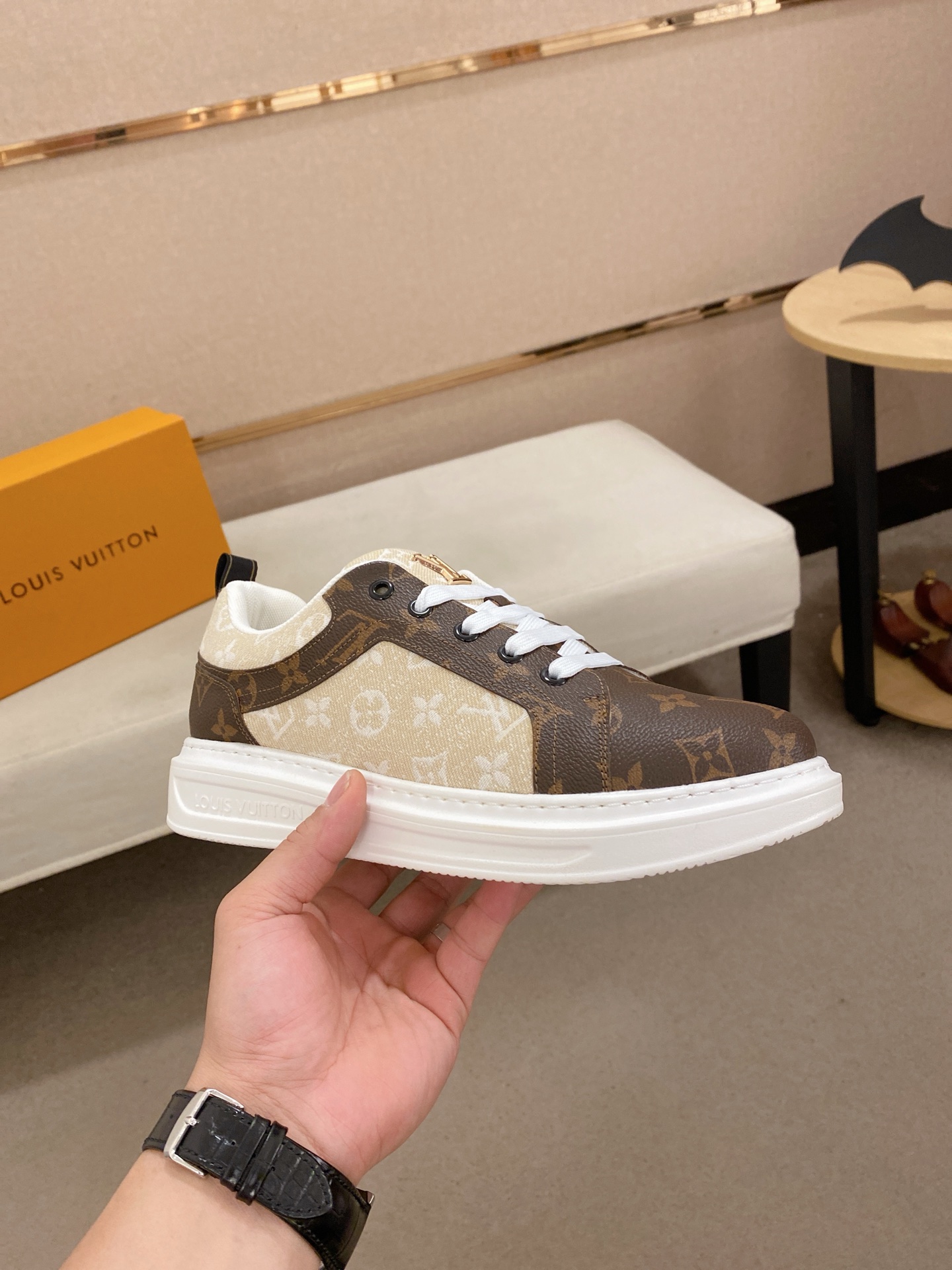 Louis Vuitton Men's Leather Casual Sneakers Brown Monogram Size 38-44 5 i1742627366884 9788 0 3