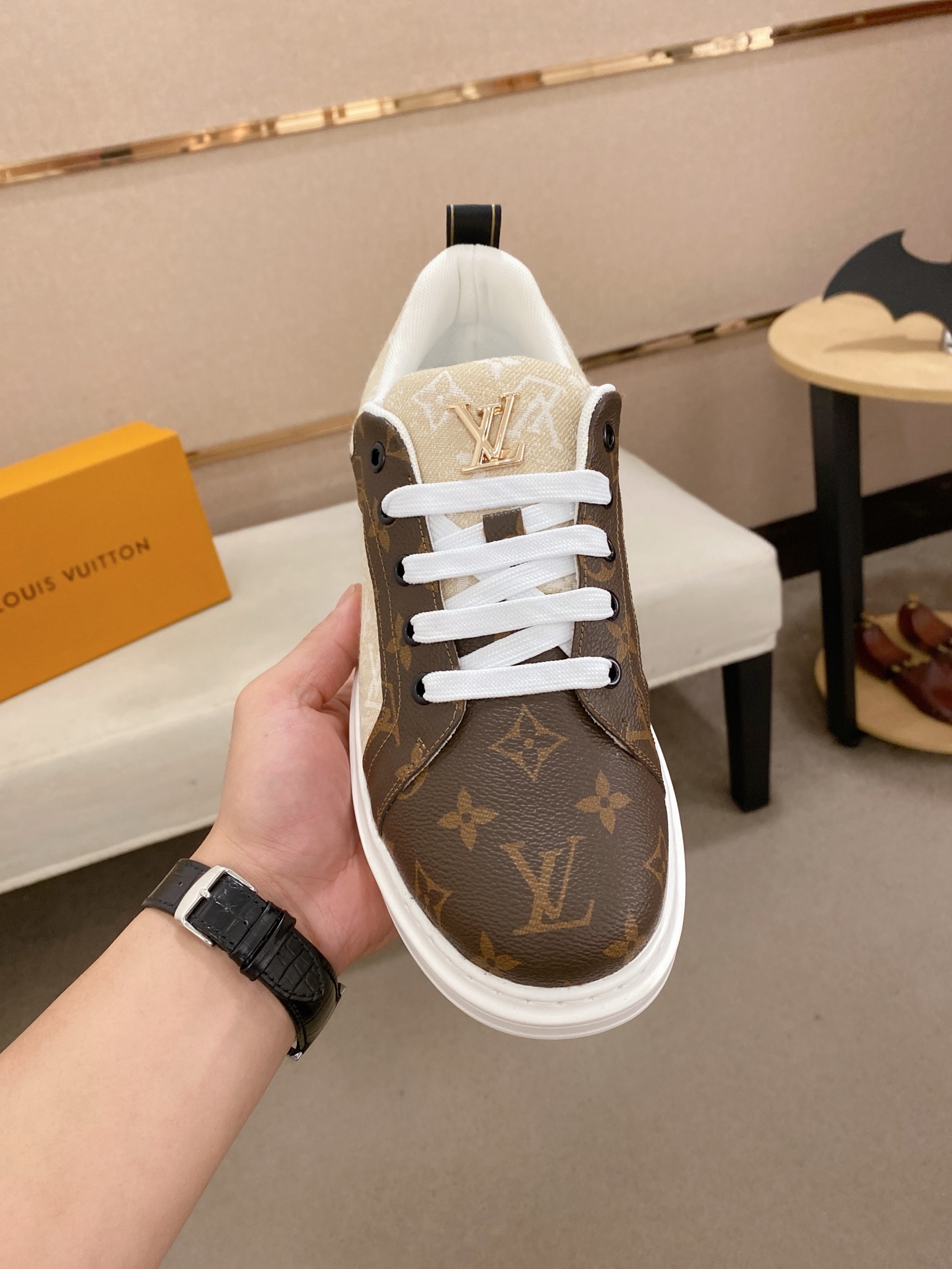 Louis Vuitton Men's Leather Casual Sneakers Brown Monogram Size 38-44 3 i1742627368283 8279 0 1