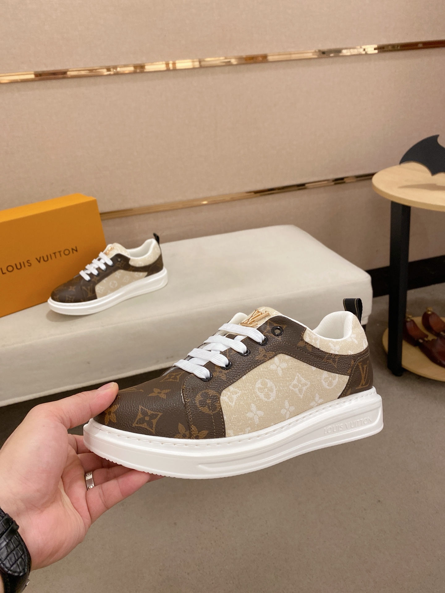 Louis Vuitton Men's Leather Casual Sneakers Brown Monogram Size 38-44 4 i1742627368289 8583 0 2