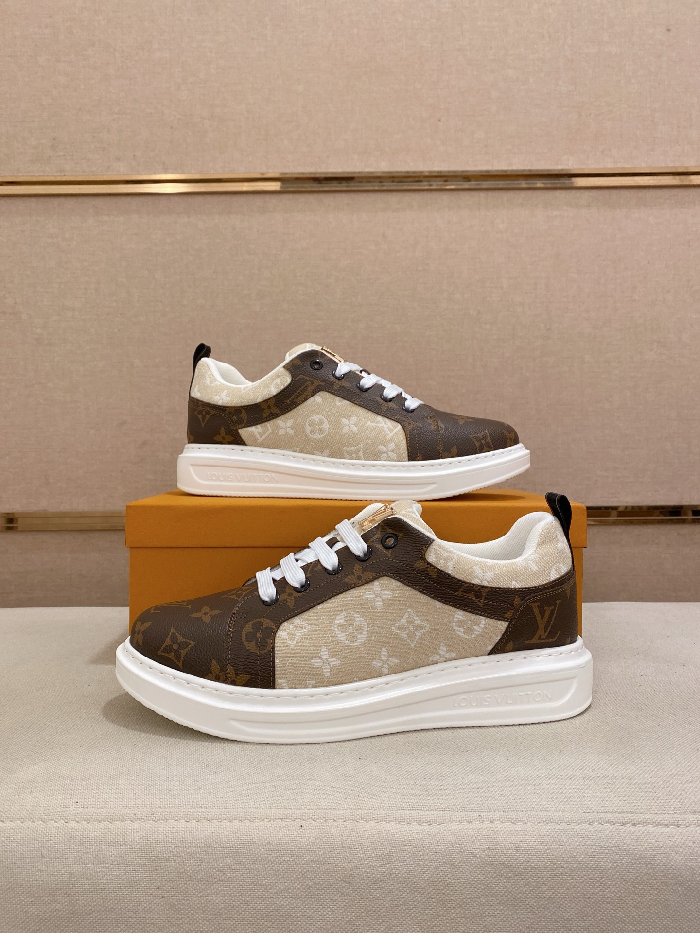 Louis Vuitton Men's Leather Casual Sneakers Brown Monogram Size 38-44 8 i1742627368346 7212 0 6