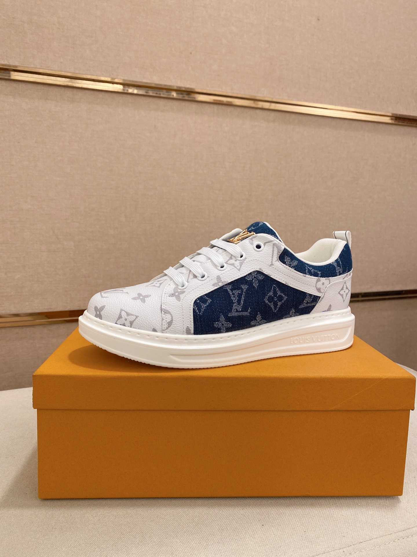 Louis Vuitton Monogram Denim Sneaker: Italian Leather, Lambskin Lining, Sizes 38-44 2 i1742627402223 86 0 0