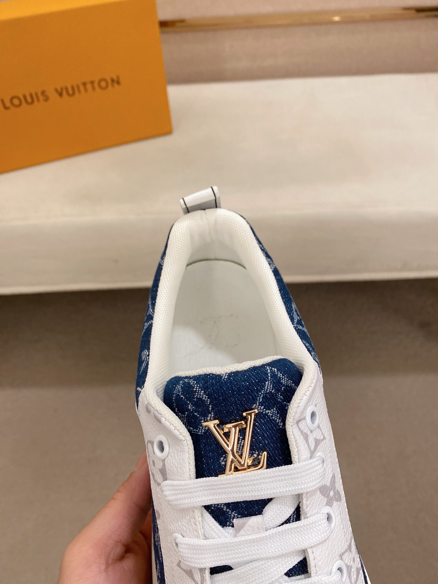 Louis Vuitton Monogram Denim Sneaker: Italian Leather, Lambskin Lining, Sizes 38-44 7 i1742627403491 236 0 5