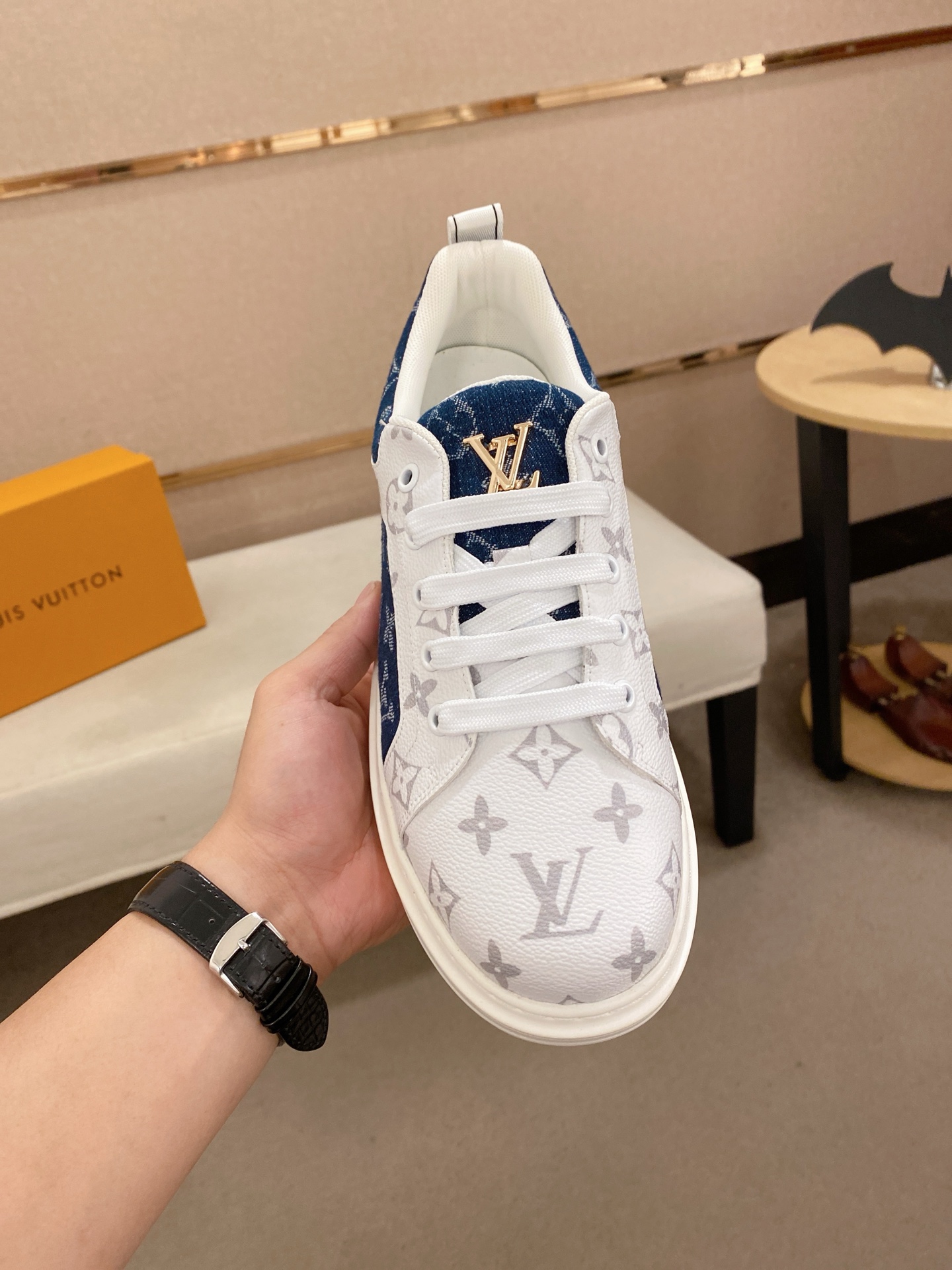 Louis Vuitton Monogram Denim Sneaker: Italian Leather, Lambskin Lining, Sizes 38-44 3 i1742627403533 1910 0 1