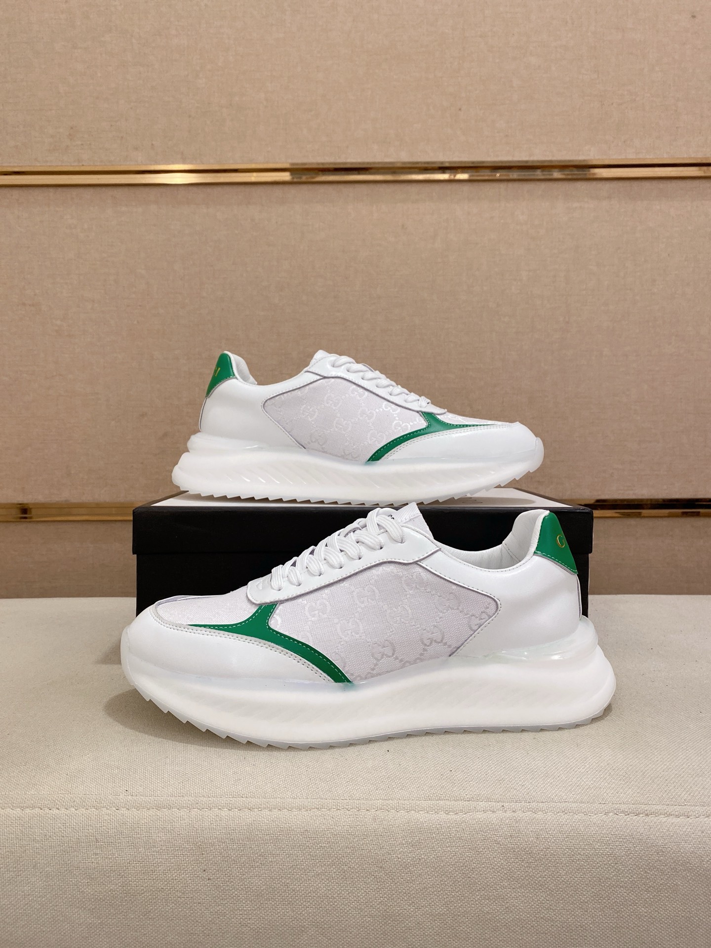Gucci Men's Ace Sneaker Italian Leather White/Green Size 38-44 8 i1742627676429 4385 0 6