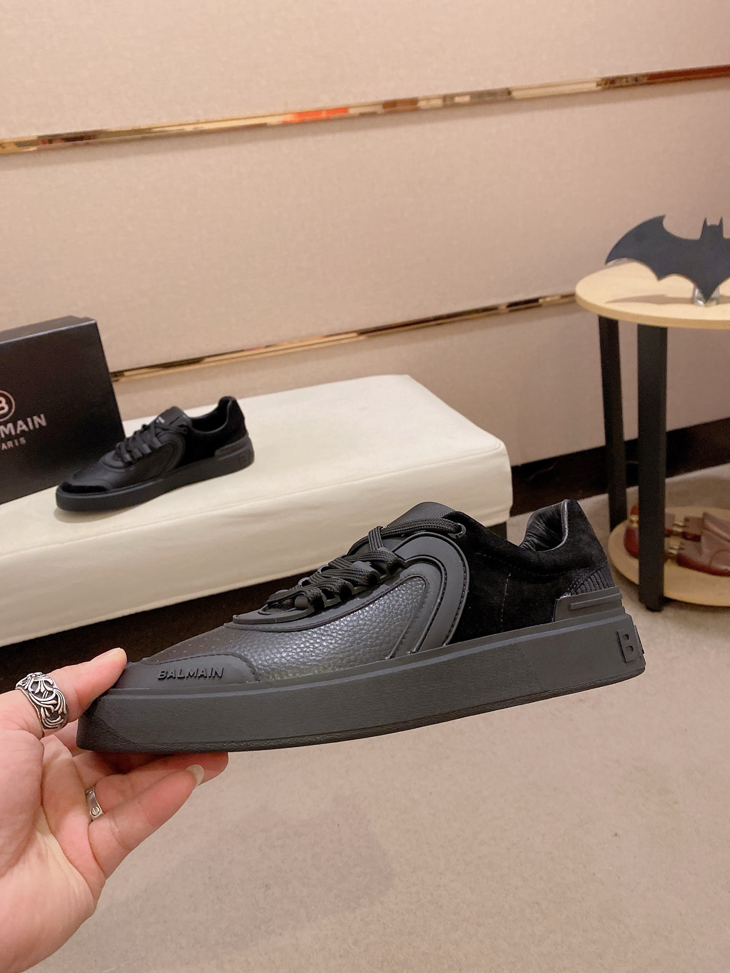 Balmain Men's Black Leather & Suede Lace-Up Sneakers, Sizes 39-44 4 i1742631125537 4089 0 2