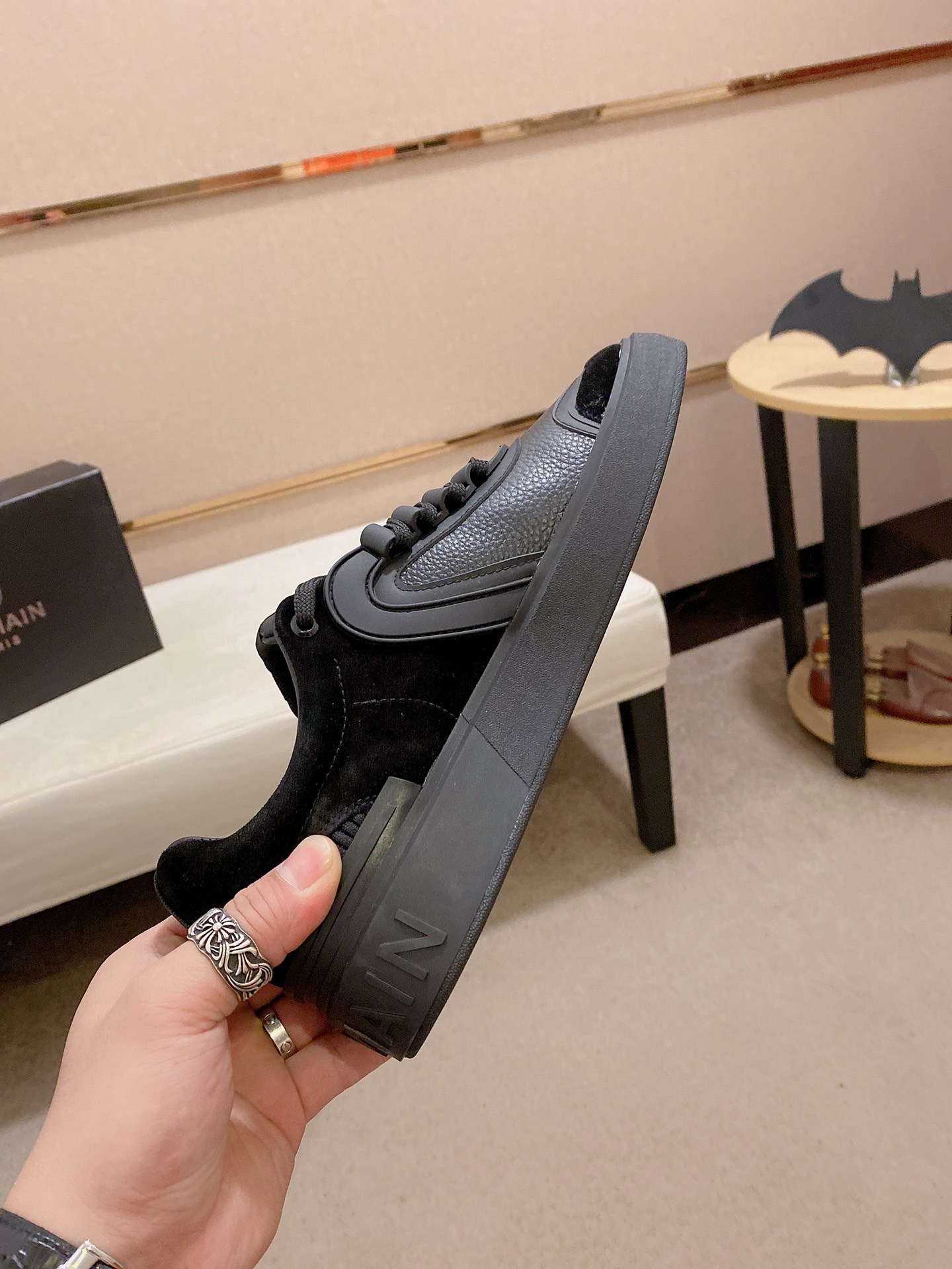 Balmain Men's Black Leather & Suede Lace-Up Sneakers, Sizes 39-44 6 i1742631125537 770 0 4