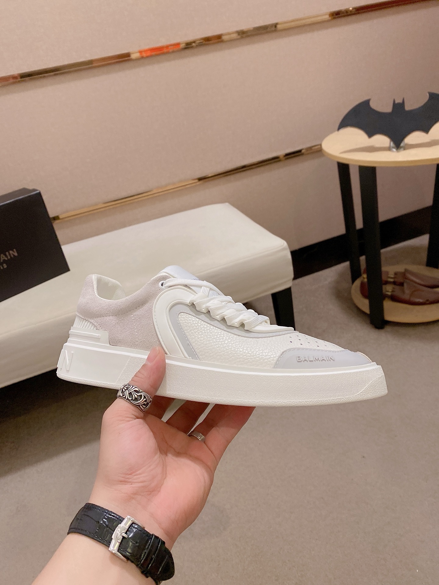 Balmain Men's White Leather & Suede Lace-Up Sneakers - Size 39-44 5 i1742631200232 1800 0 3
