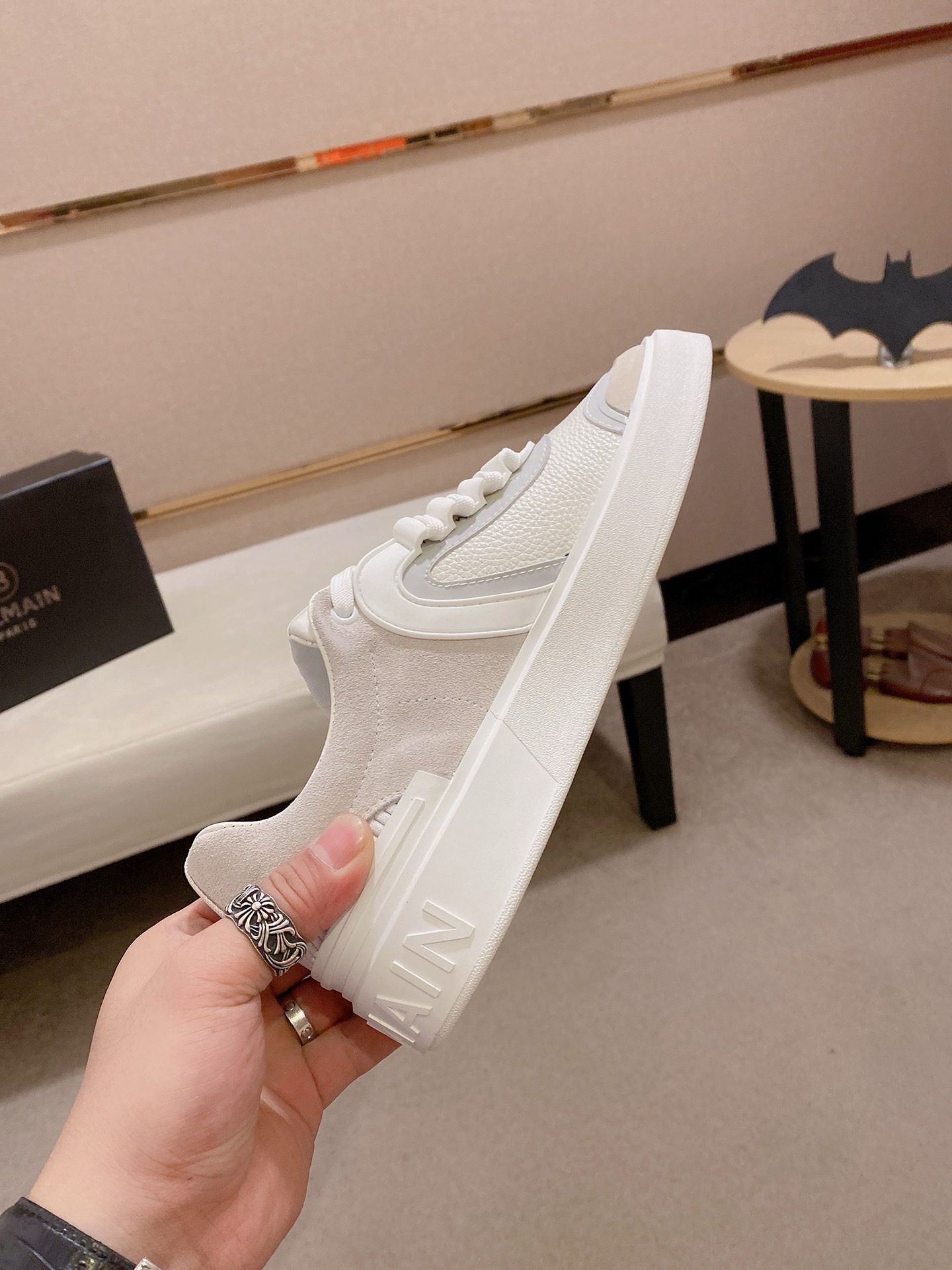 Balmain Men's White Leather & Suede Lace-Up Sneakers - Size 39-44 6 i1742631202795 1712 0 4