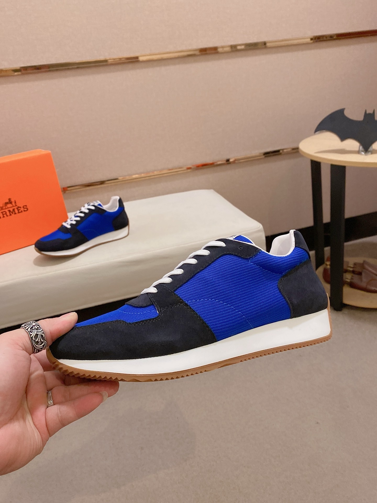 Hermès Men's Blue Suede & Leather Sneakers, Sizes 38-44 EU 4 i1742631610345 2362 0 2