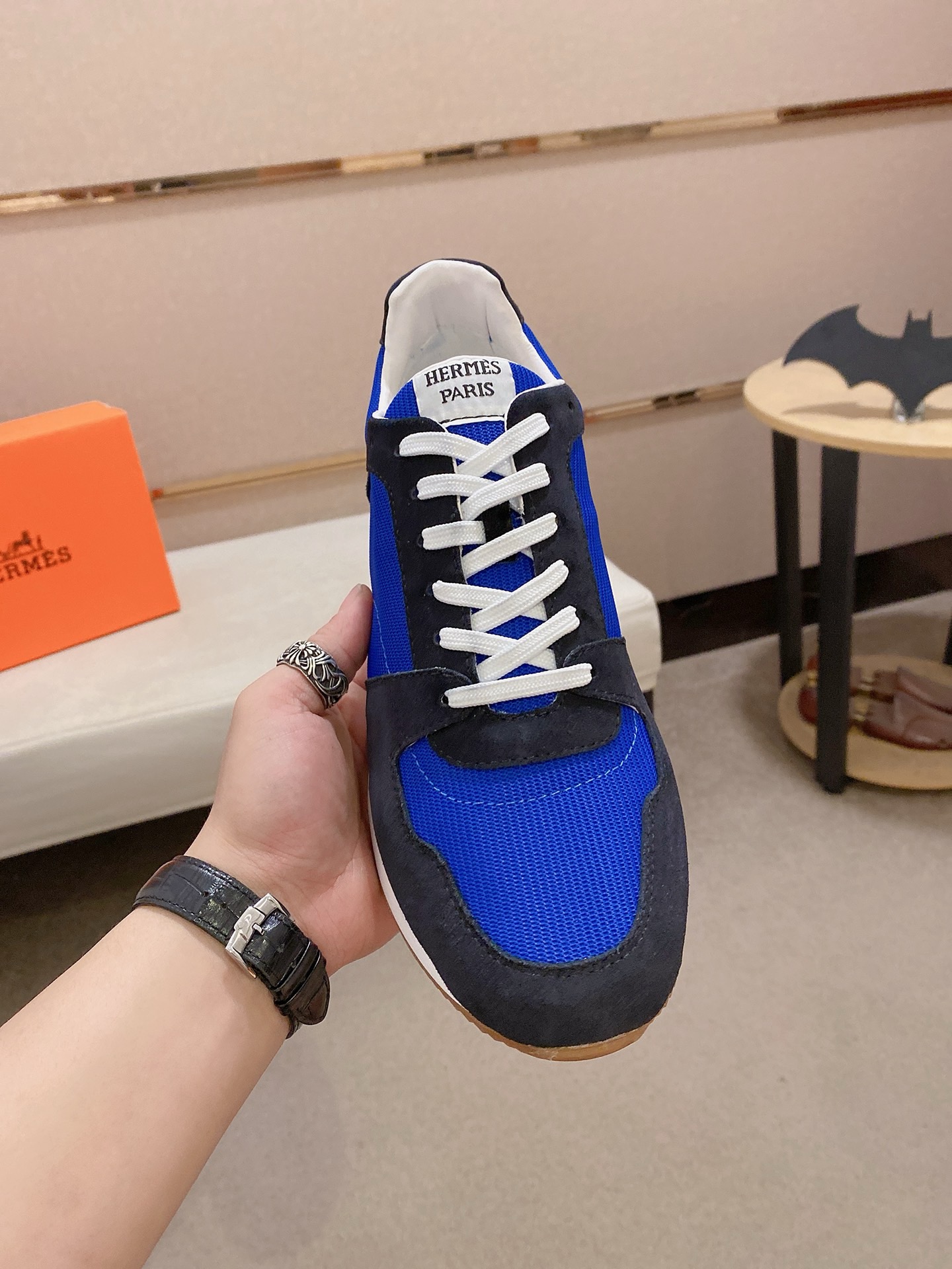 Hermès Men's Blue Suede & Leather Sneakers, Sizes 38-44 EU 3 i1742631610345 8236 0 1