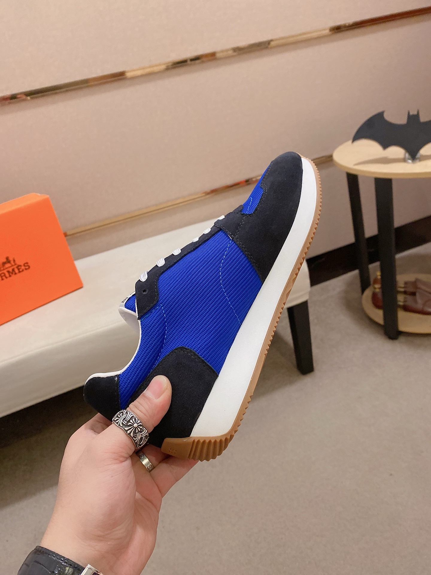 Hermès Men's Blue Suede & Leather Sneakers, Sizes 38-44 EU 6 i1742631611058 6419 0 4