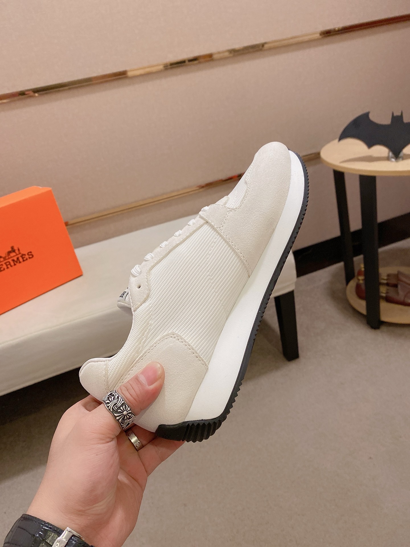 Hermes Men's White Leather Sneakers. Sizes 38-44. Italian Leather Upper. 6 i1742631718597 7889 0 4