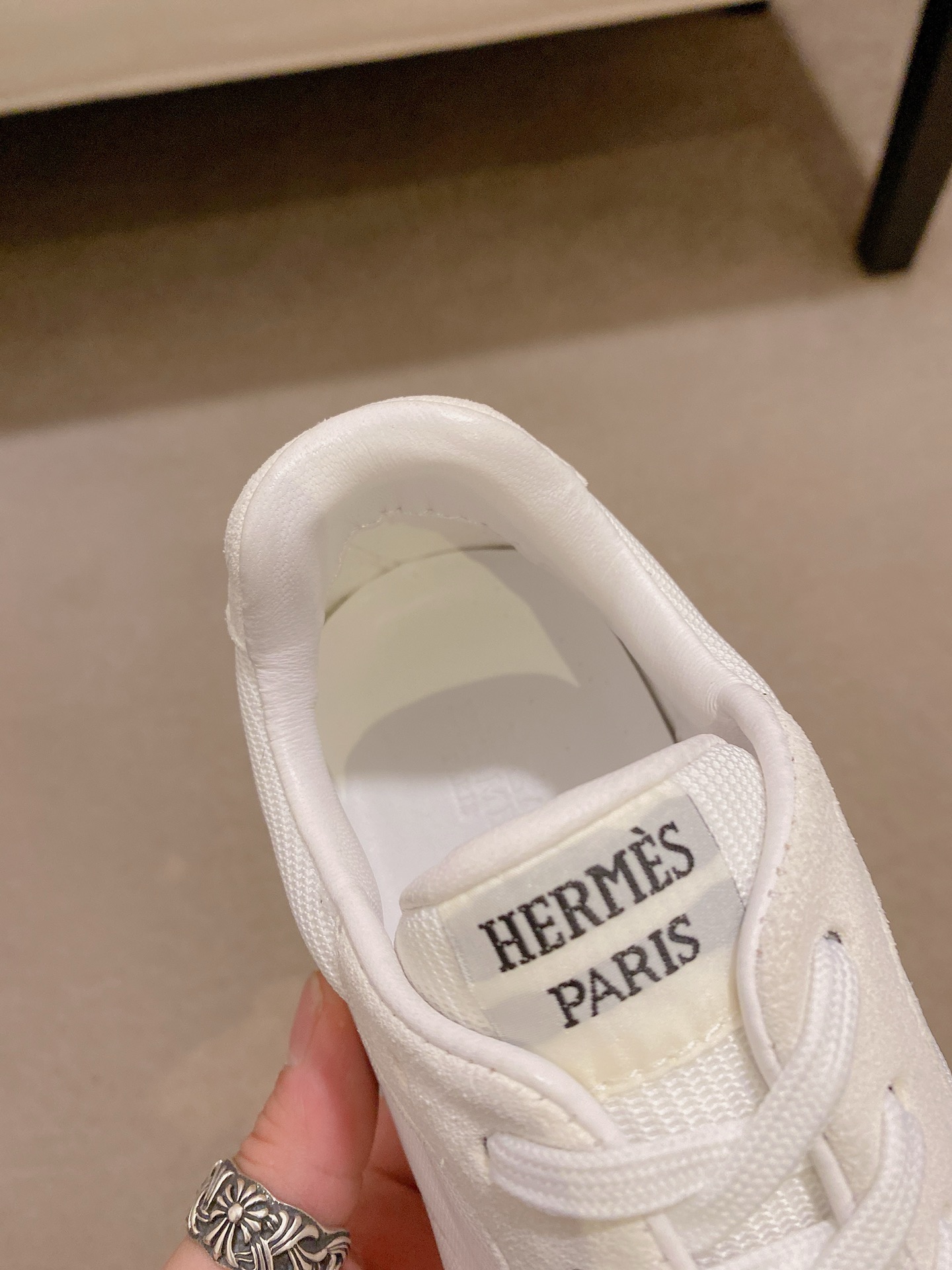 Hermes Men's White Leather Sneakers. Sizes 38-44. Italian Leather Upper. 7 i1742631719110 5799 0 5