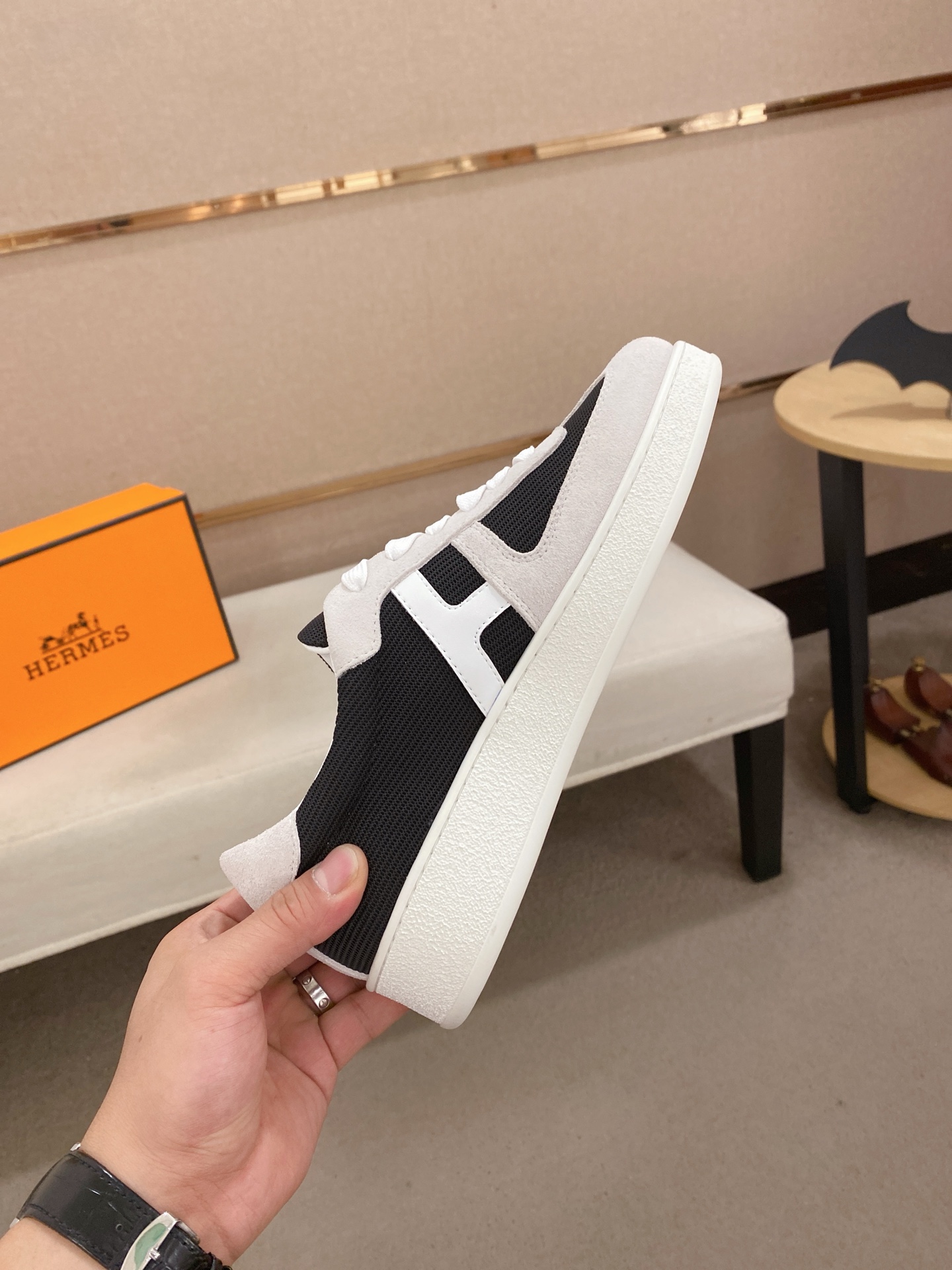 Hermes Men's Classic Original Leather Sneakers Size 38-44 6 i1742636410141 8533 0 4