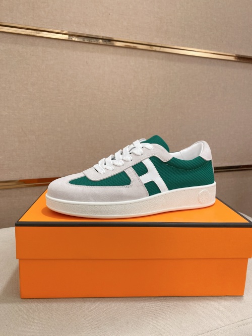 Hermes Classic Men's Sneakers in Green, White Leather Size 38-44 14 Hermes Classic Men's Sneakers in Green, White Leather Size 38-44