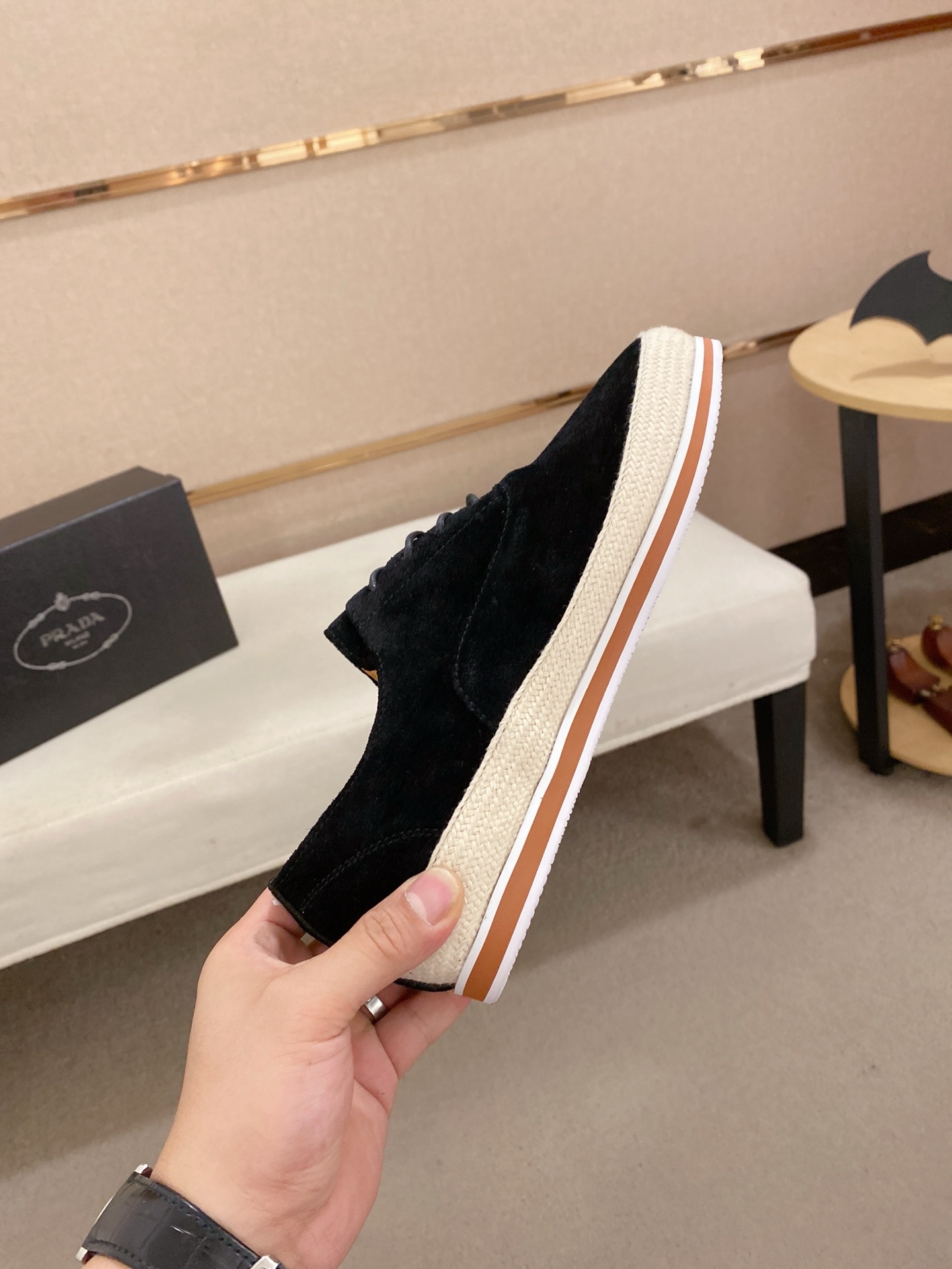 Prada Men's Black Suede Espadrille Sneakers - Classic Style 6 i1743233231548 4135 0 4