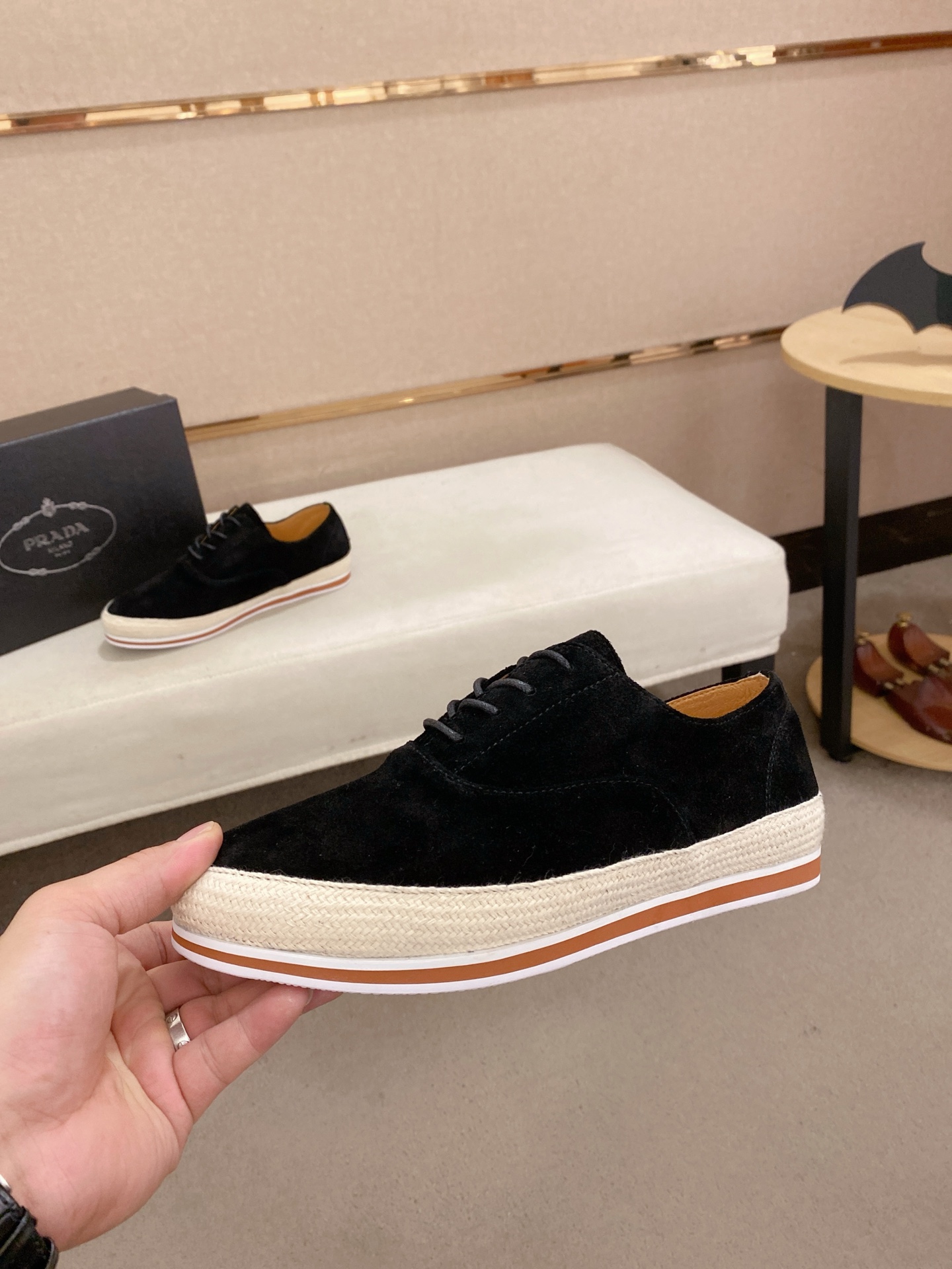 Prada Men's Black Suede Espadrille Sneakers - Classic Style 4 i1743233233270 7679 0 2