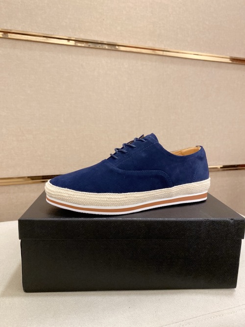 Prada Men's Blue Suede Casual Shoes with Espadrille-Style Sole 1 Prada Men's Blue Suede Casual Shoes with Espadrille-Style Sole