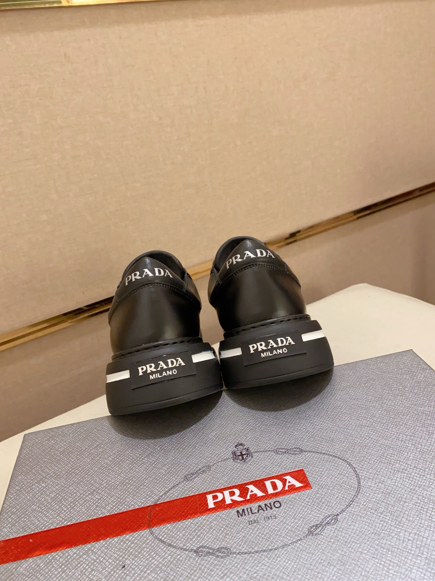 Prada Men's Leather Sneakers, Black Low-Top Lace-Up Casual Shoes 9 i1743320721029 8056 0 7