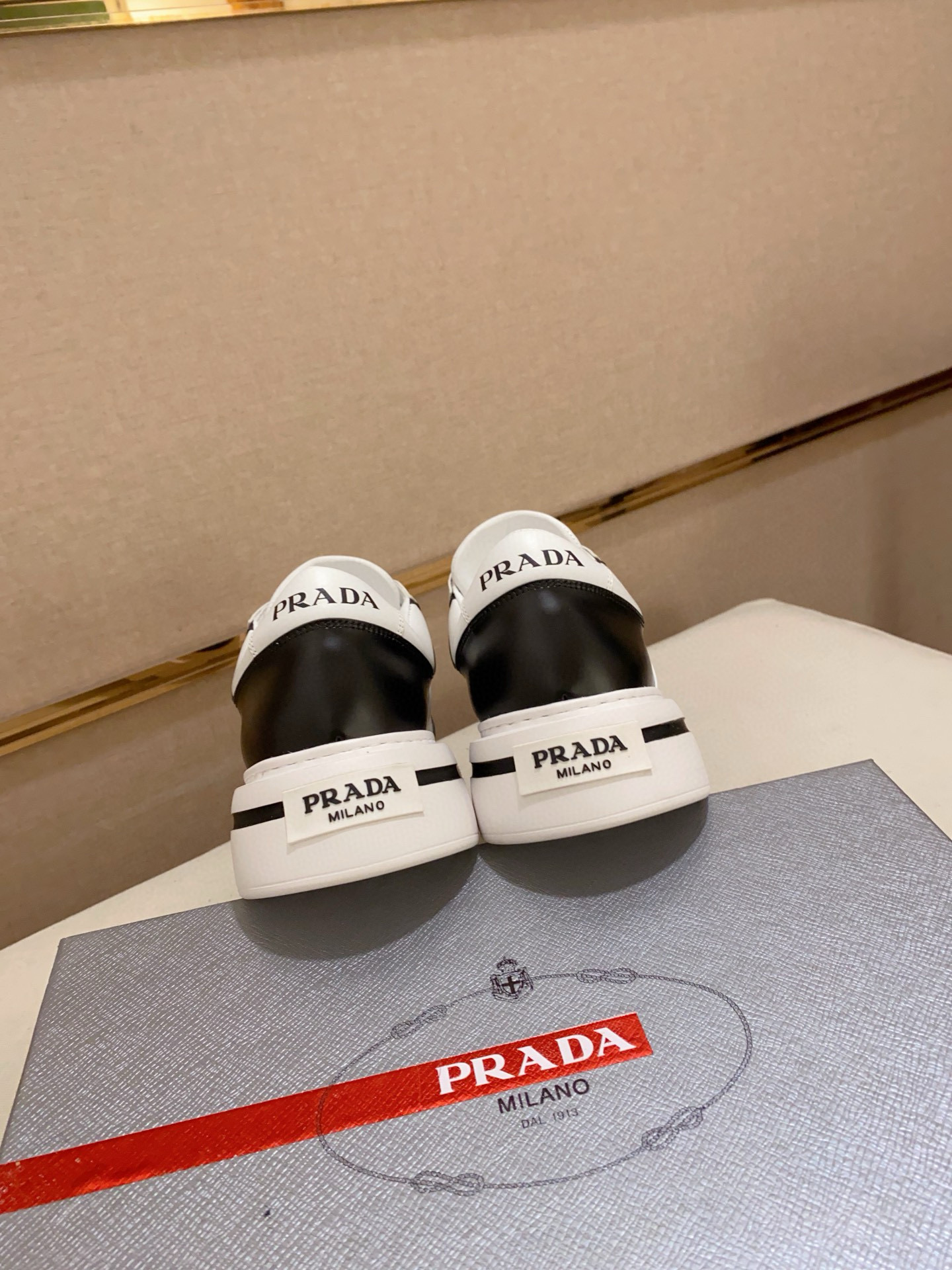 Prada Men's Leather Sneakers, Black and White, Sizes 38-44 - Stylish & Comfortable 9 i1743320759302 410 0 7