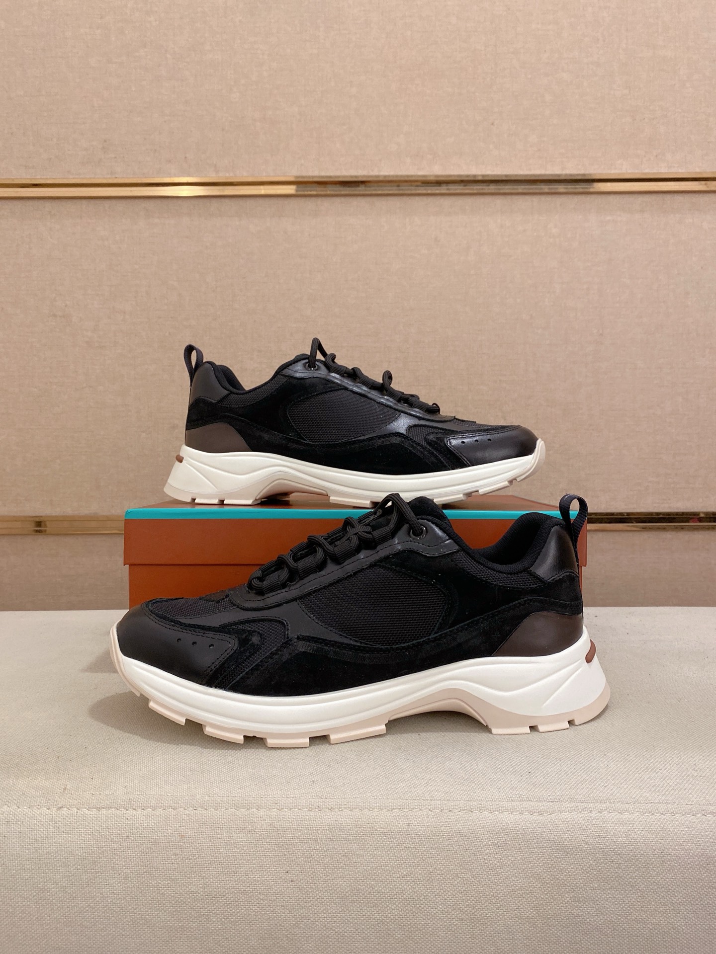 Loro Piana Men's Stylish Black Sneakers with Suede and Leather Accents 8 i1744261829578 3568 0 6