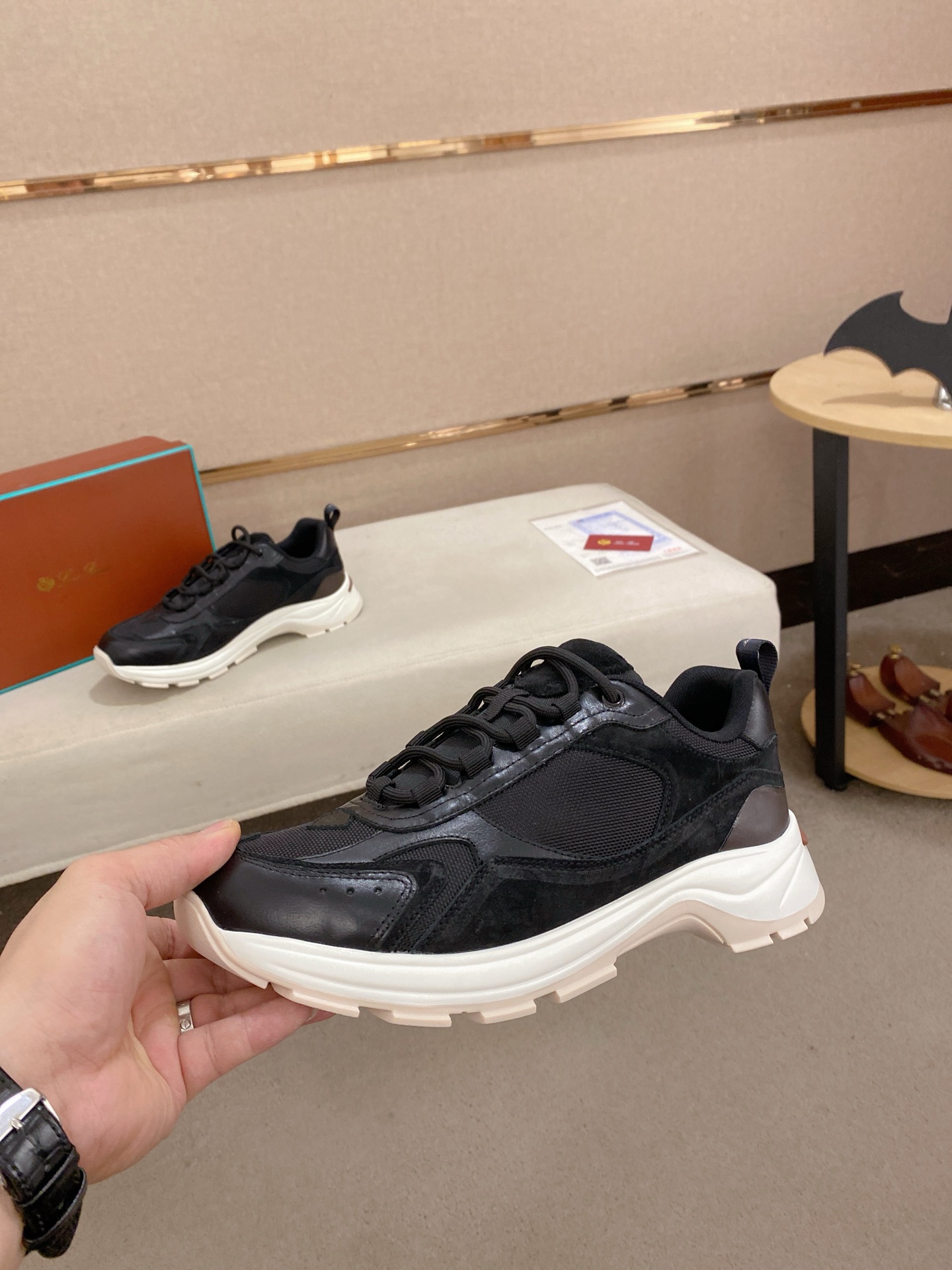 Loro Piana Men's Stylish Black Sneakers with Suede and Leather Accents 4 i1744261829598 5915 0 2