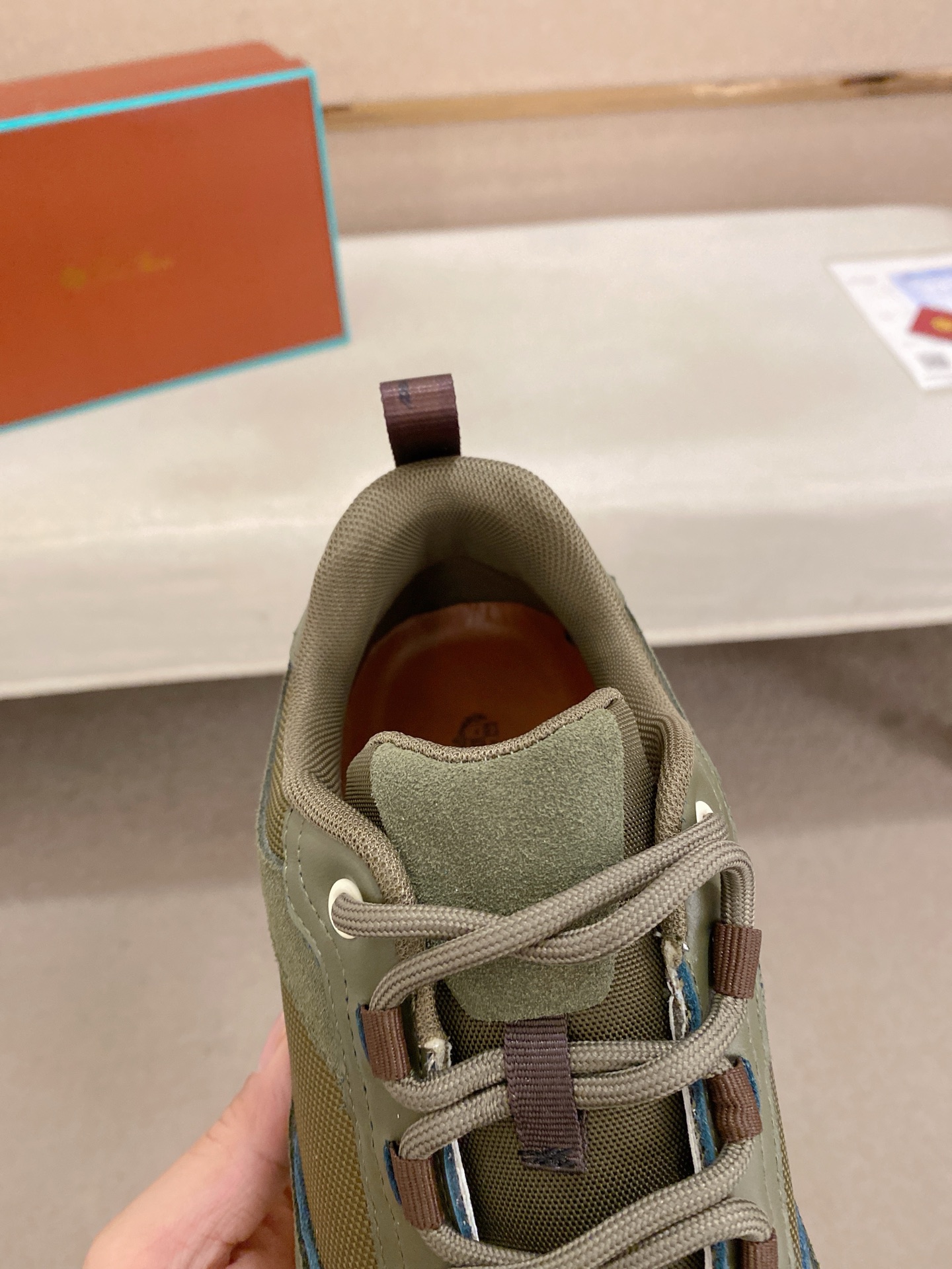 Loro Piana Men's Olive Green Suede & Mesh Lace-Up Sneakers Size 39-44 7 i1744261928212 9906 0 5