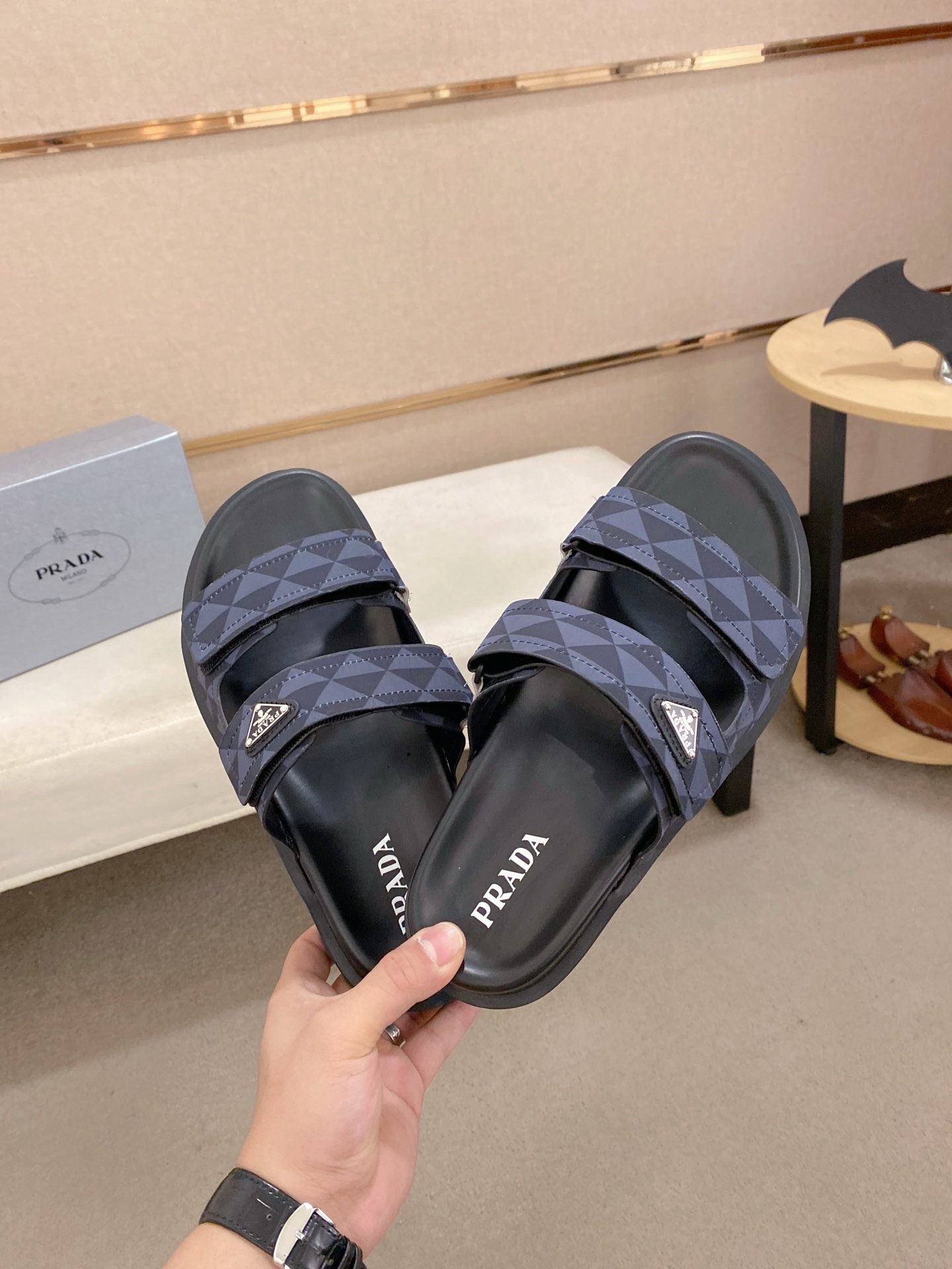Prada Men's Sandals with Geometric Pattern and Adjustable Straps - Size 38-44 5 i1744444078748 7286 0 3