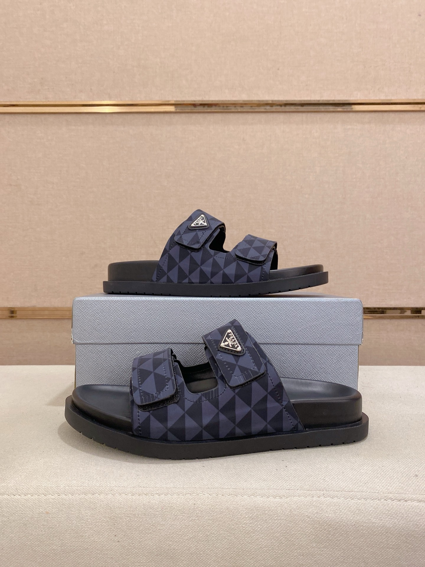 Prada Men's Sandals with Geometric Pattern and Adjustable Straps - Size 38-44 8 i1744444078791 6201 0 6