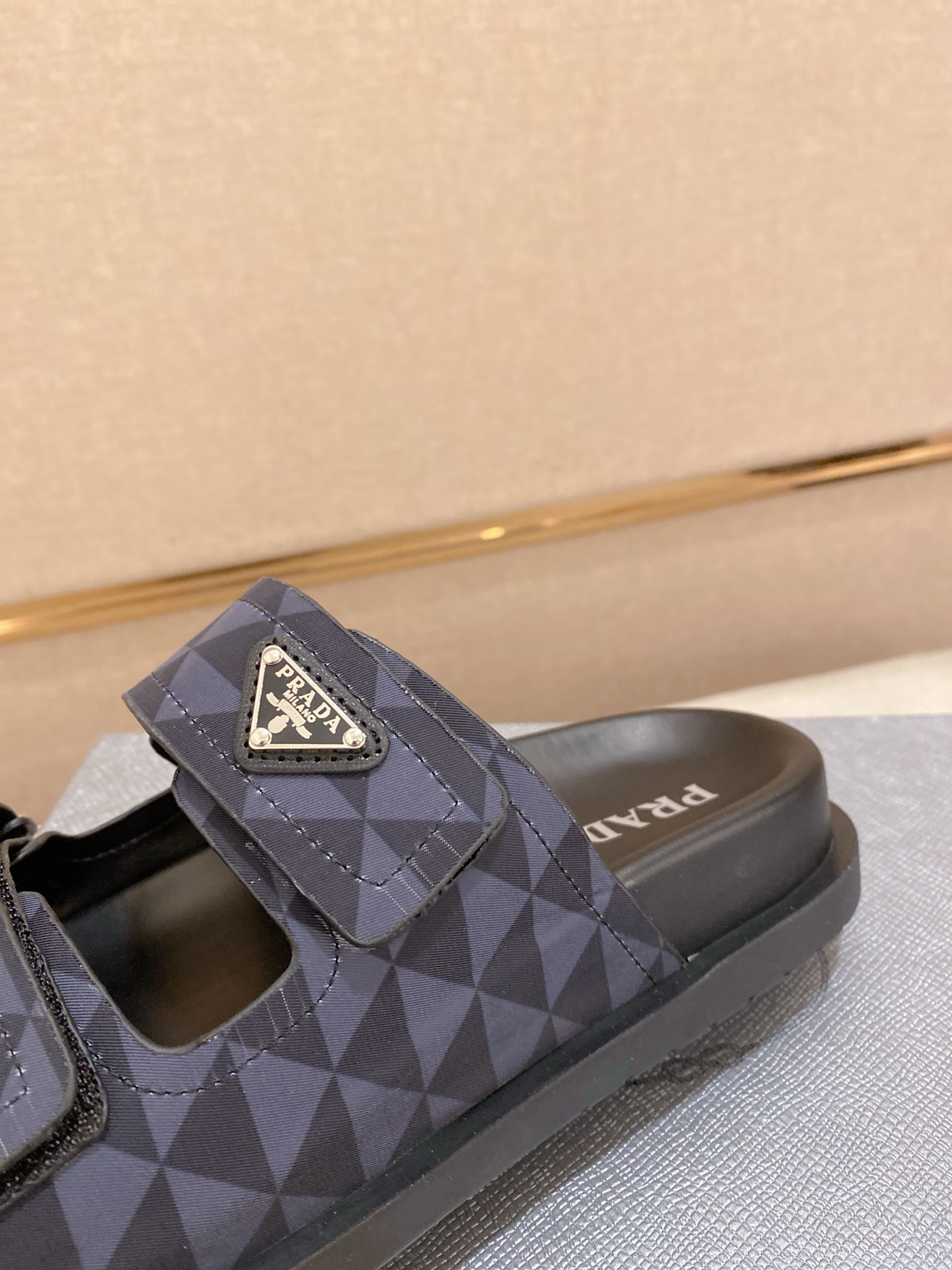 Prada Men's Sandals with Geometric Pattern and Adjustable Straps - Size 38-44 9 i1744444080511 3621 0 7