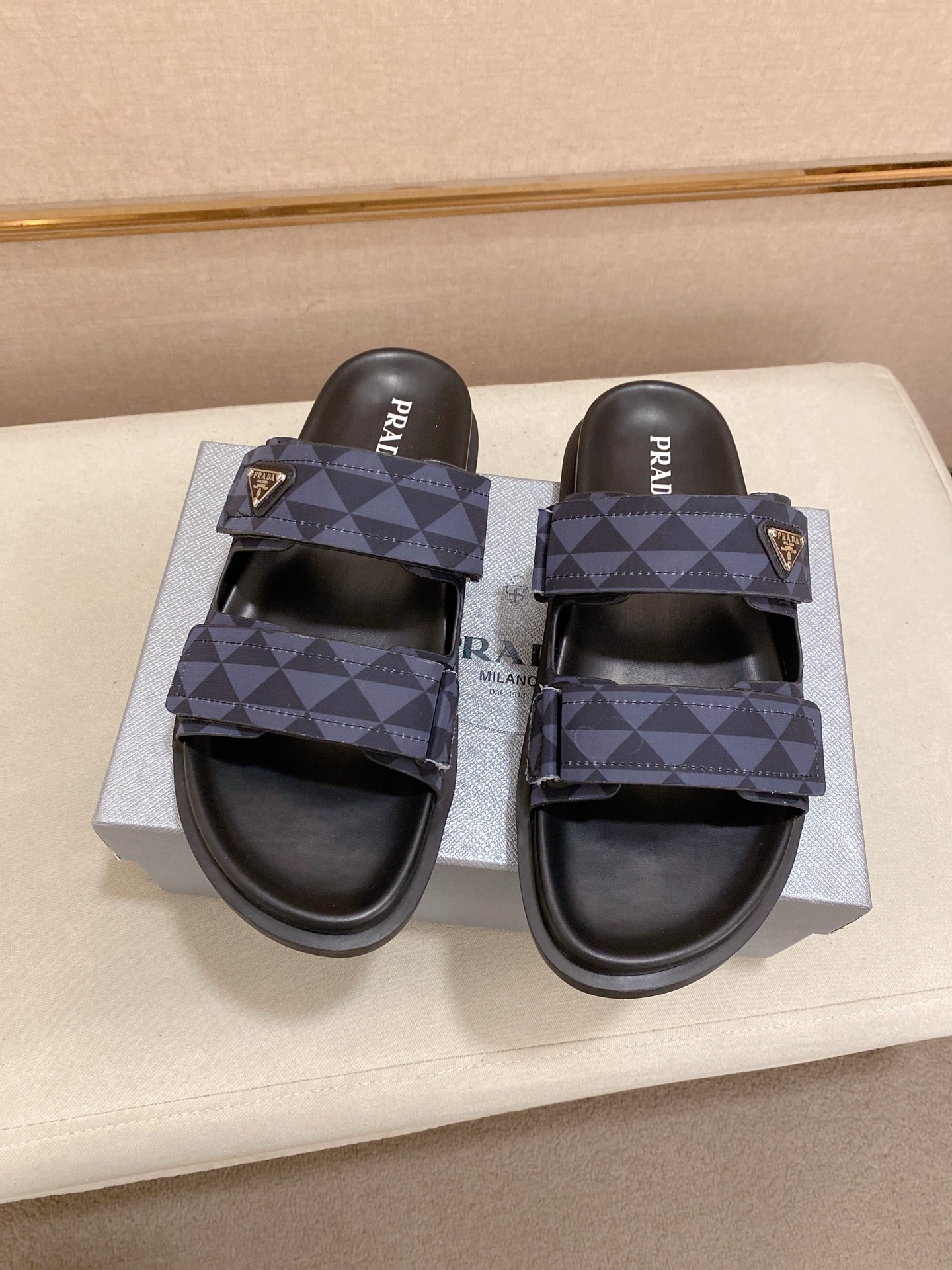 Prada Men's Sandals with Geometric Pattern and Adjustable Straps - Size 38-44 7 i1744444080511 8124 0 5