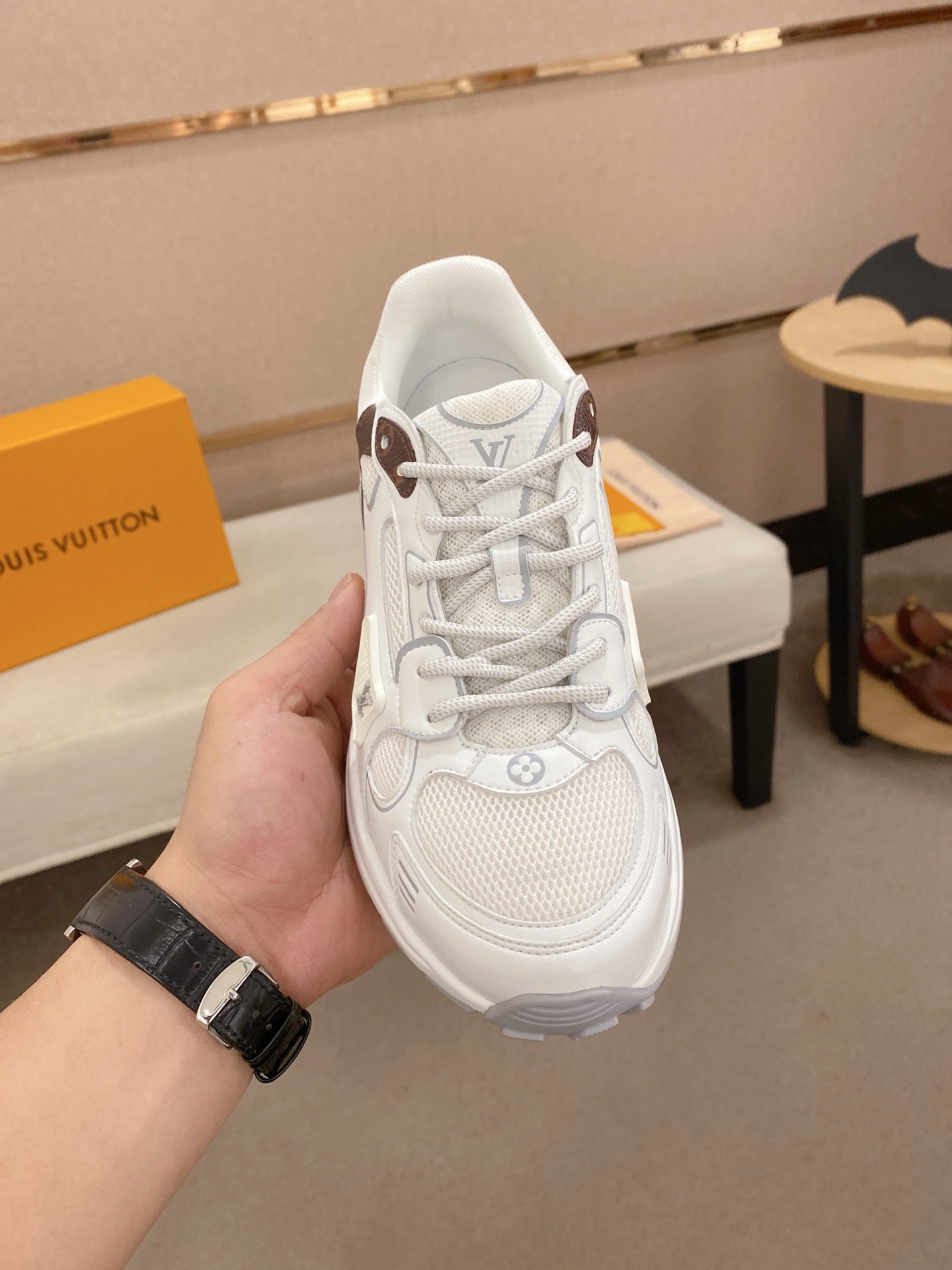 Louis Vuitton Olympia Couple Sneakers - Silver Trim, Mesh and Leather Accents 3 i1744613407071 5076 0 1