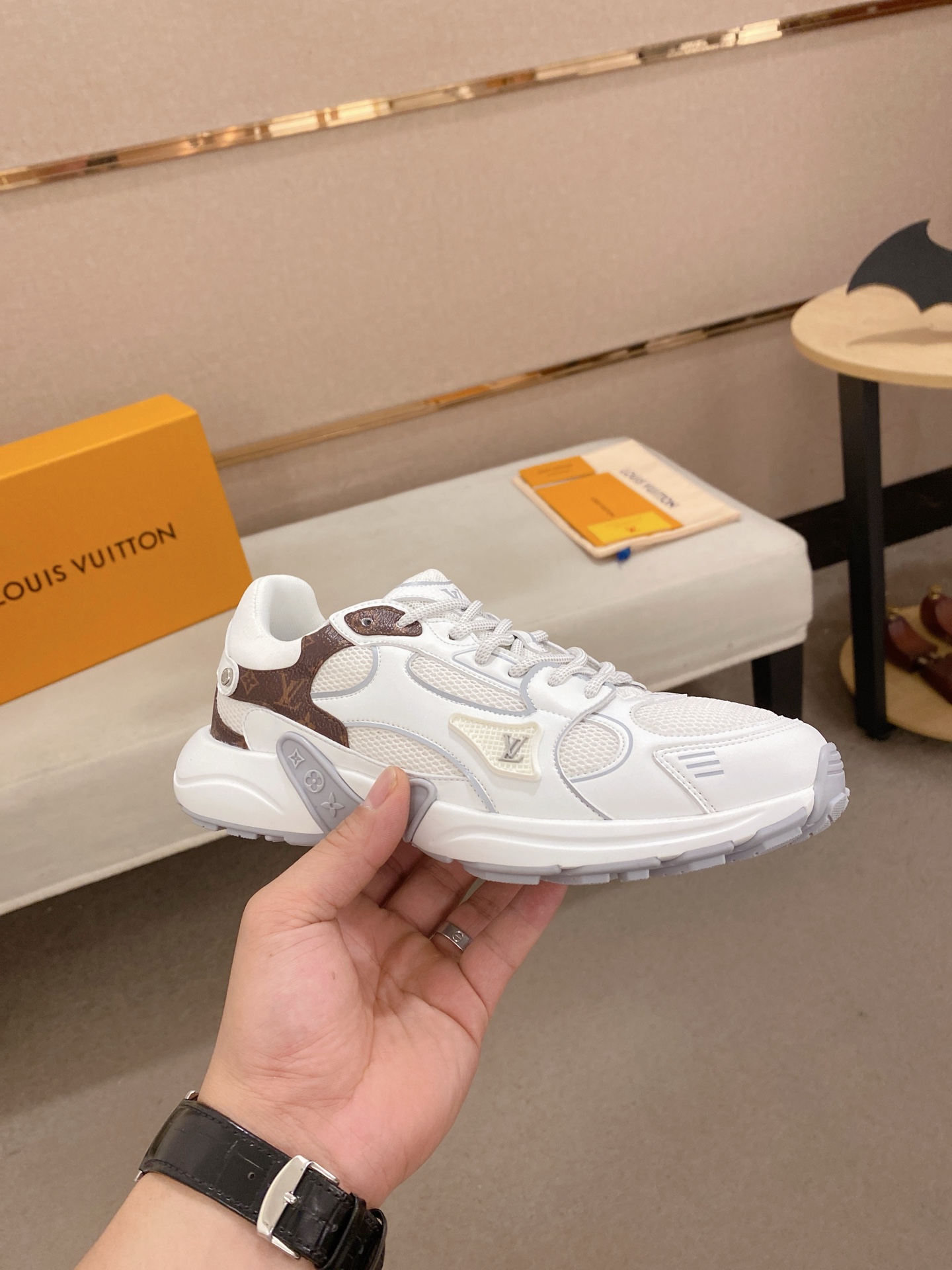Louis Vuitton Olympia Couple Sneakers - Silver Trim, Mesh and Leather Accents 5 i1744613408090 3081 0 3