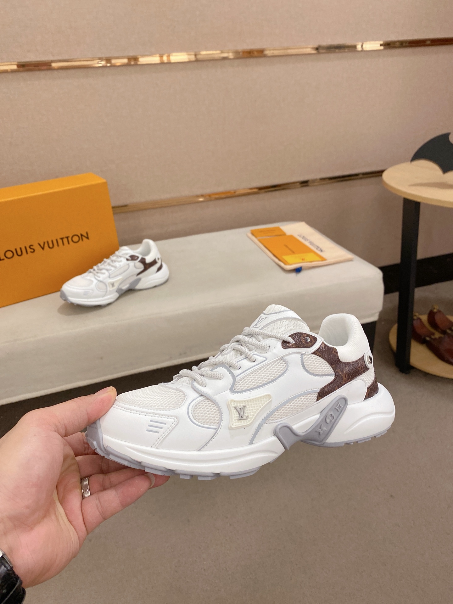 Louis Vuitton Olympia Couple Sneakers - Silver Trim, Mesh and Leather Accents 4 i1744613408095 3842 0 2