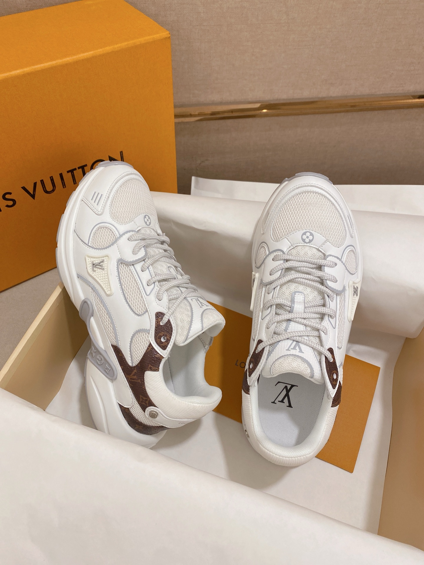 Louis Vuitton Olympia Couple Sneakers - Silver Trim, Mesh and Leather Accents 6 i1744613408191 4463 0 5