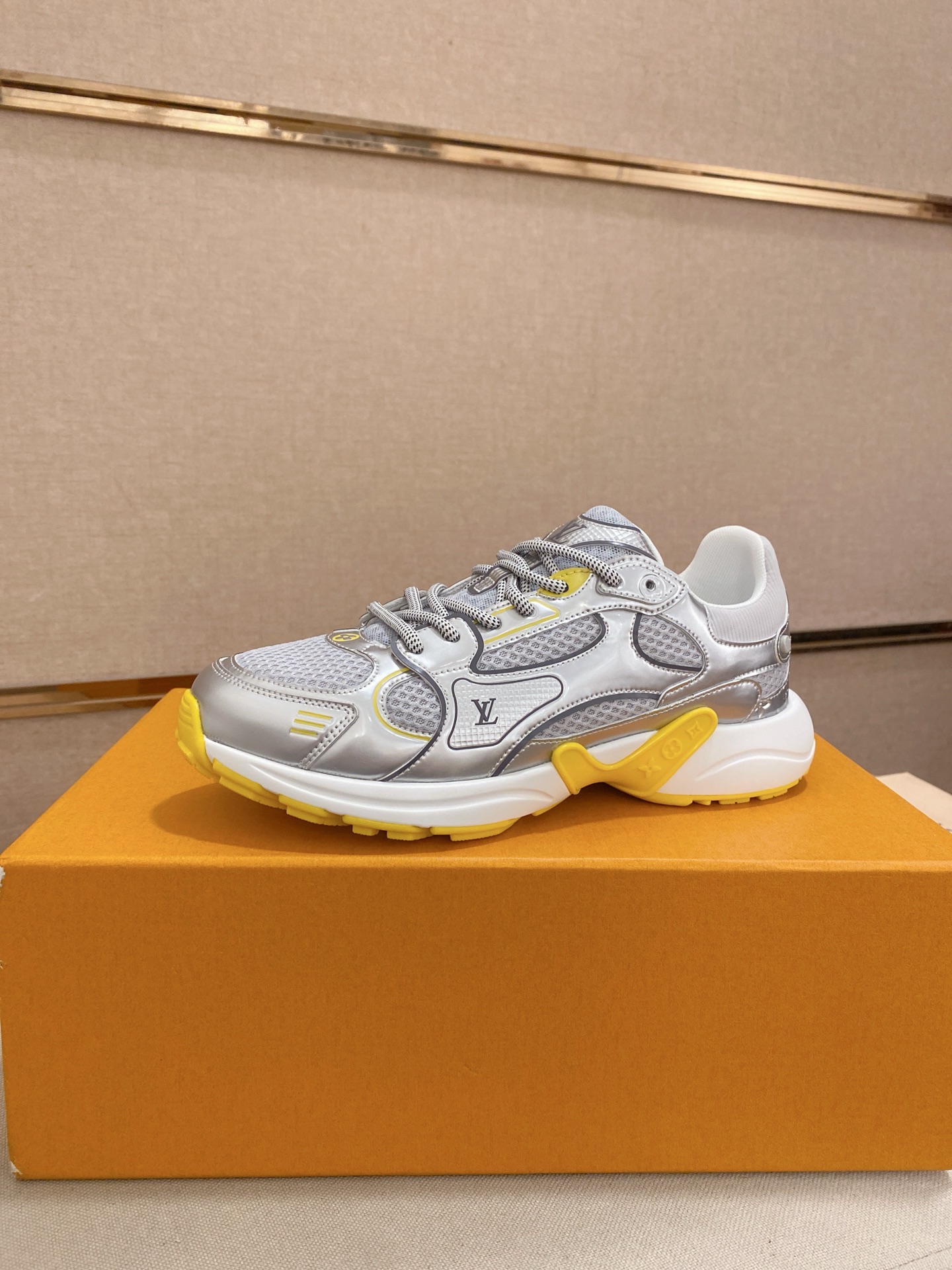 Louis Vuitton Olympia Sneakers - Silver, Couple Style, Casual, Sporty, Run Shoes 1 Louis Vuitton Olympia Sneakers - Silver, Couple Style, Casual, Sporty, Run Shoes
