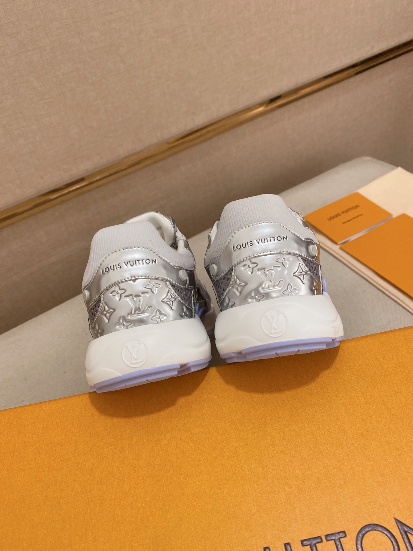 Louis Vuitton Olympia Silver Sneakers Couple Style Mesh and Metallic Leather 9 i1744613495683 6260 0 6