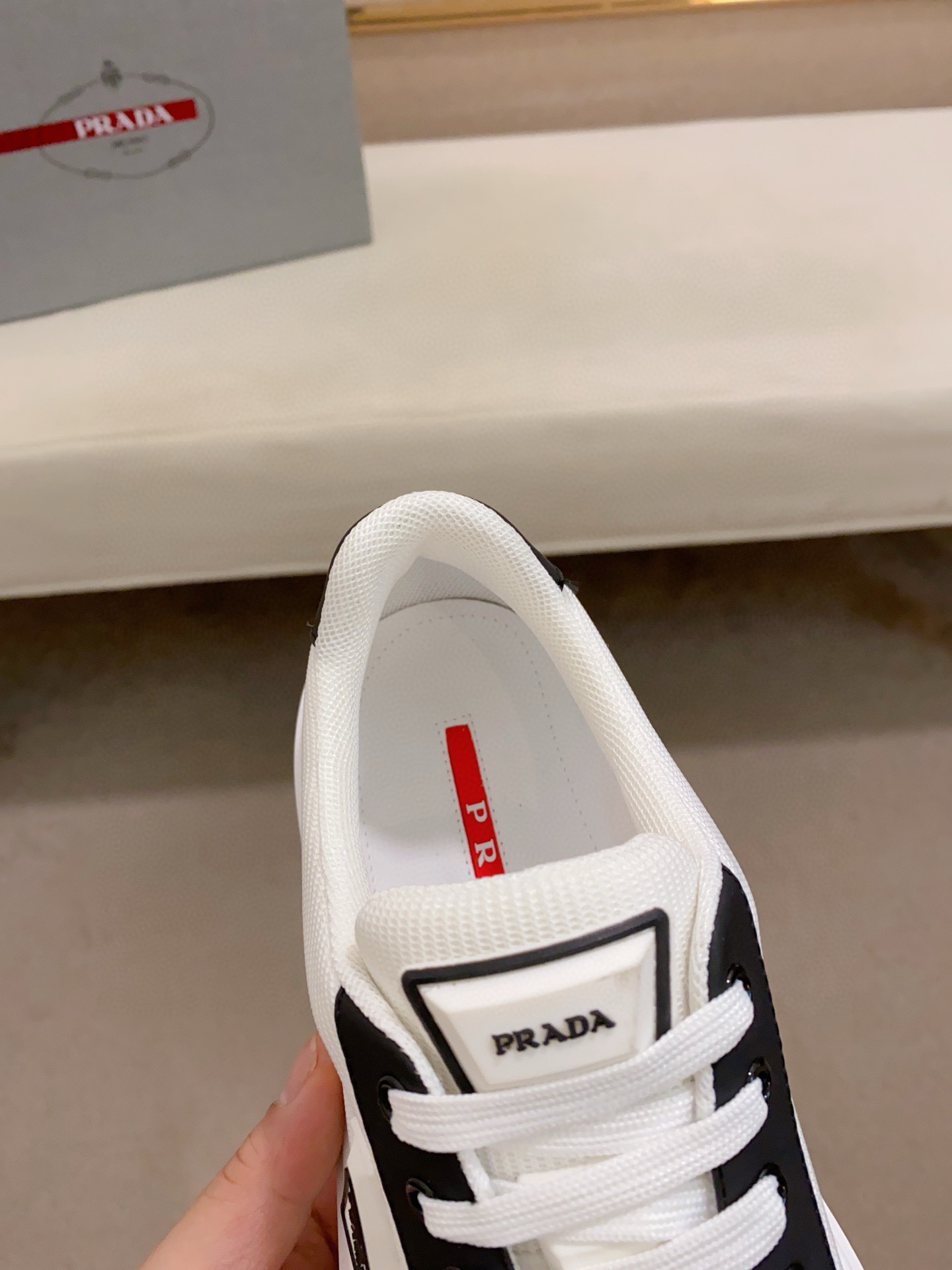 Prada Men's Leather Trim Low Top Sneakers - Comfortable & Stylish 6 i1744618886833 6870 0 4