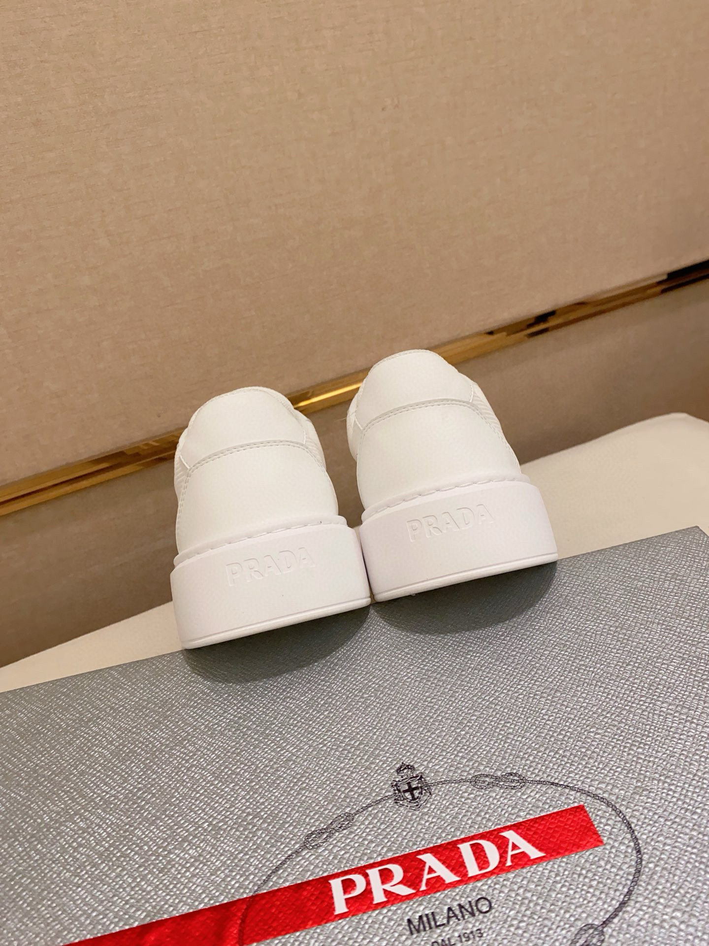 Prada Men's White Leather Sneaker, Breathable Mesh Lining, Comfortable Style 9 i1744618934054 9856 0 7