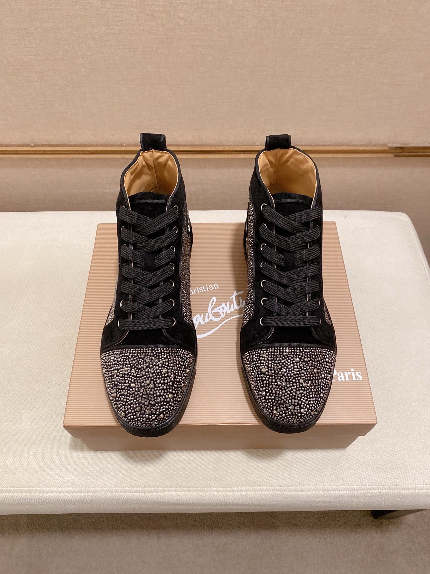 Men's High-Top Sneakers with Rhinestone Detailing and Leather Lining 8 i1744698017949 3602 0 6