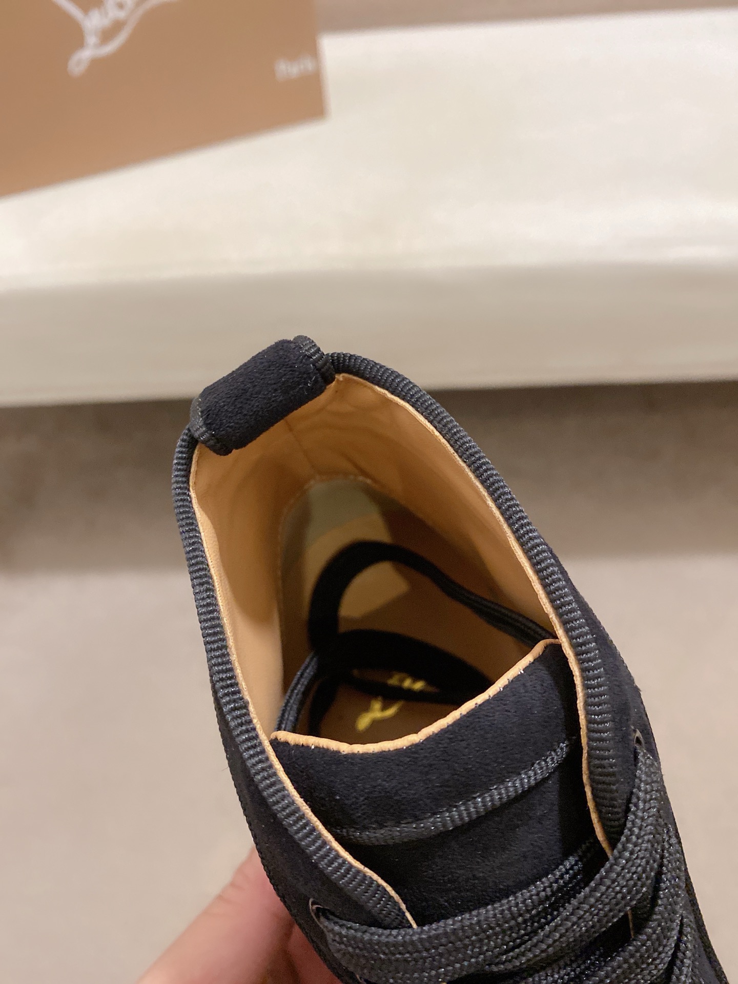 Christian Louboutin Men's Black Suede High-Top Sneakers,Size 38-44 7 i1744698044061 6673 0 5