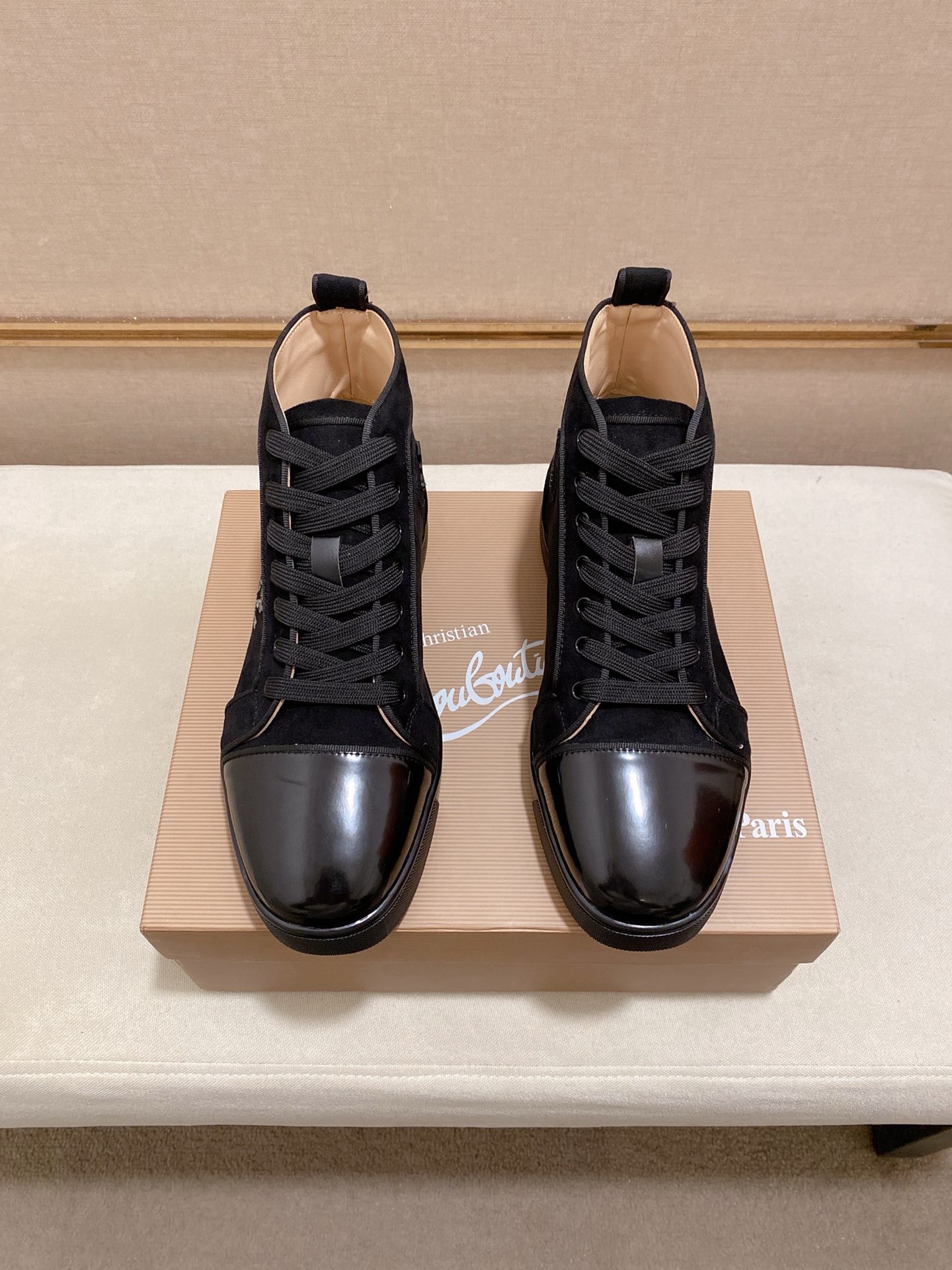 Christian Louboutin Men's High-Top Sneakers Italian Leather Rhinestone Accent 8 i1744698079247 2583 0 6